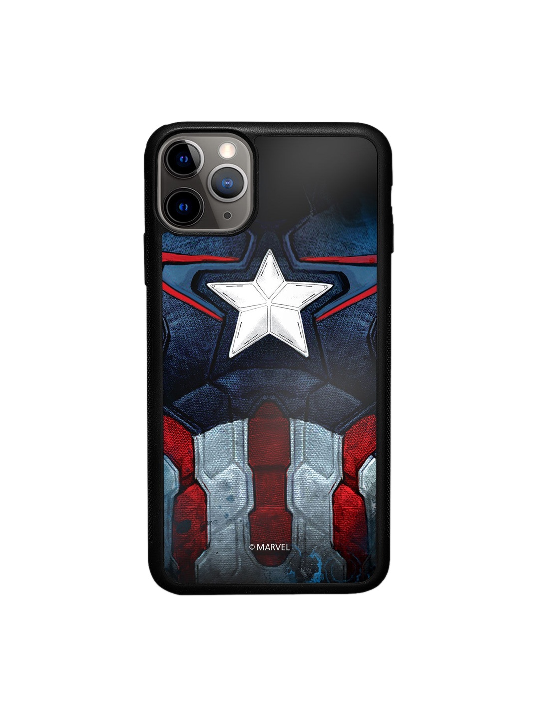 

macmerise Black & Blue Captain America Printed iPhone 11 Pro Max Bumper Case