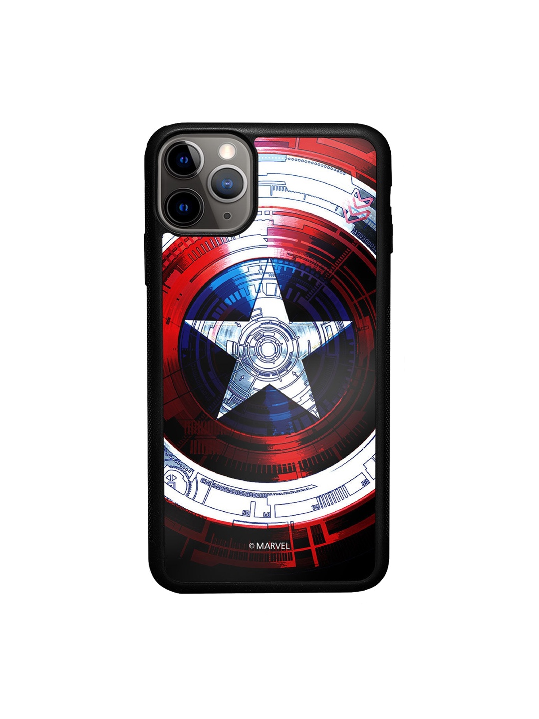 

macmerise Black & Red Captain America iPhone 11 Pro Max Bumper Phone Back Case