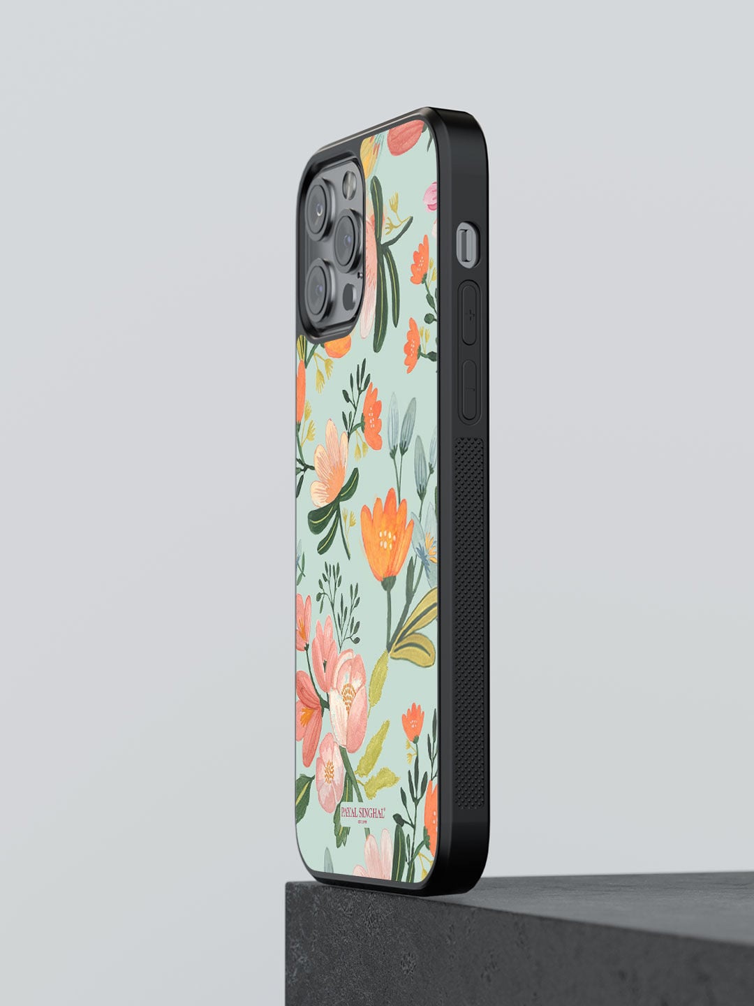 

macmerise Blue & Peach Floral iPhone 13 Pro Max Bumper Back Case