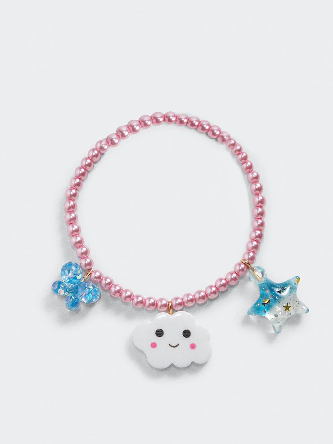 

Mango Kids Girls Beaded Charm Elasticated Bracelet, Pink