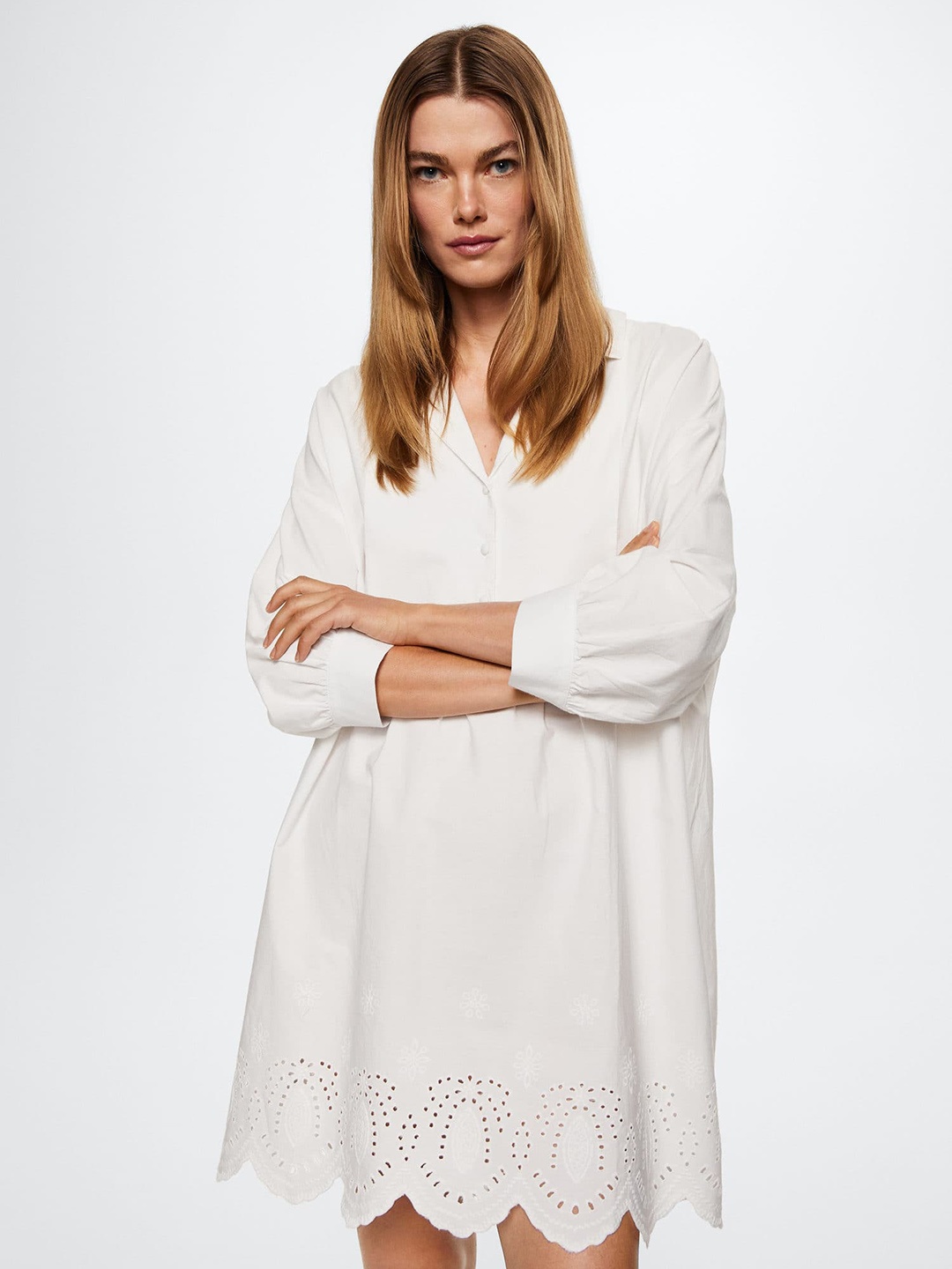 

MANGO White Sustainable Pure Cotton Shirt Dress