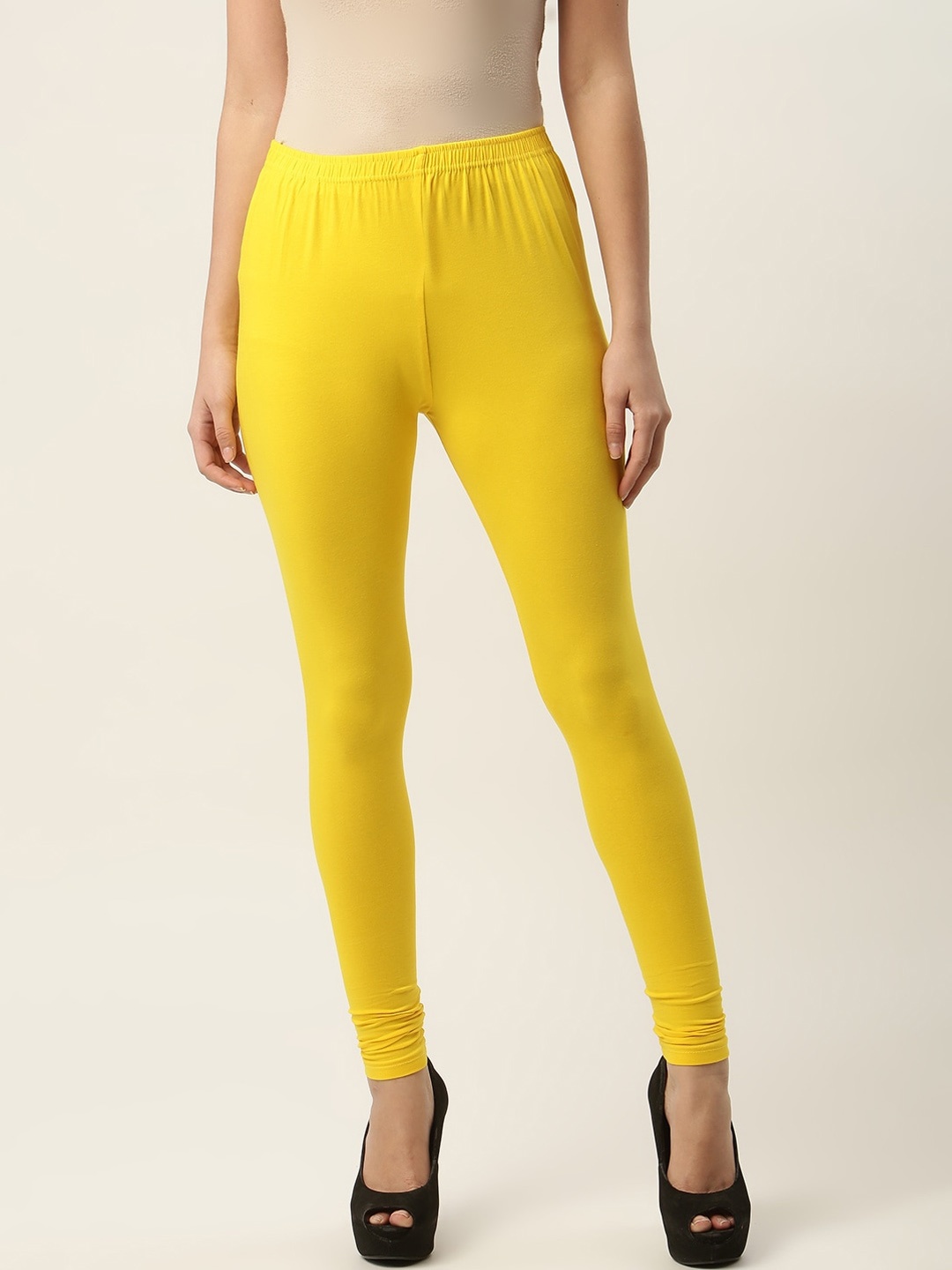

HASRI Women Yellow Solid Churidar-Length Leggings
