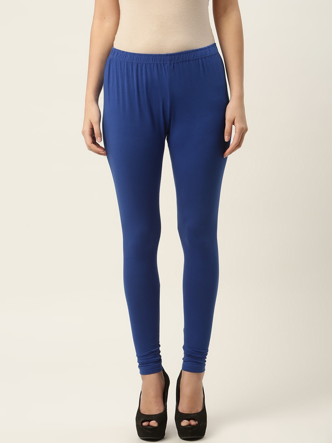 

HASRI Women Blue Solid Churidar Length Leggings