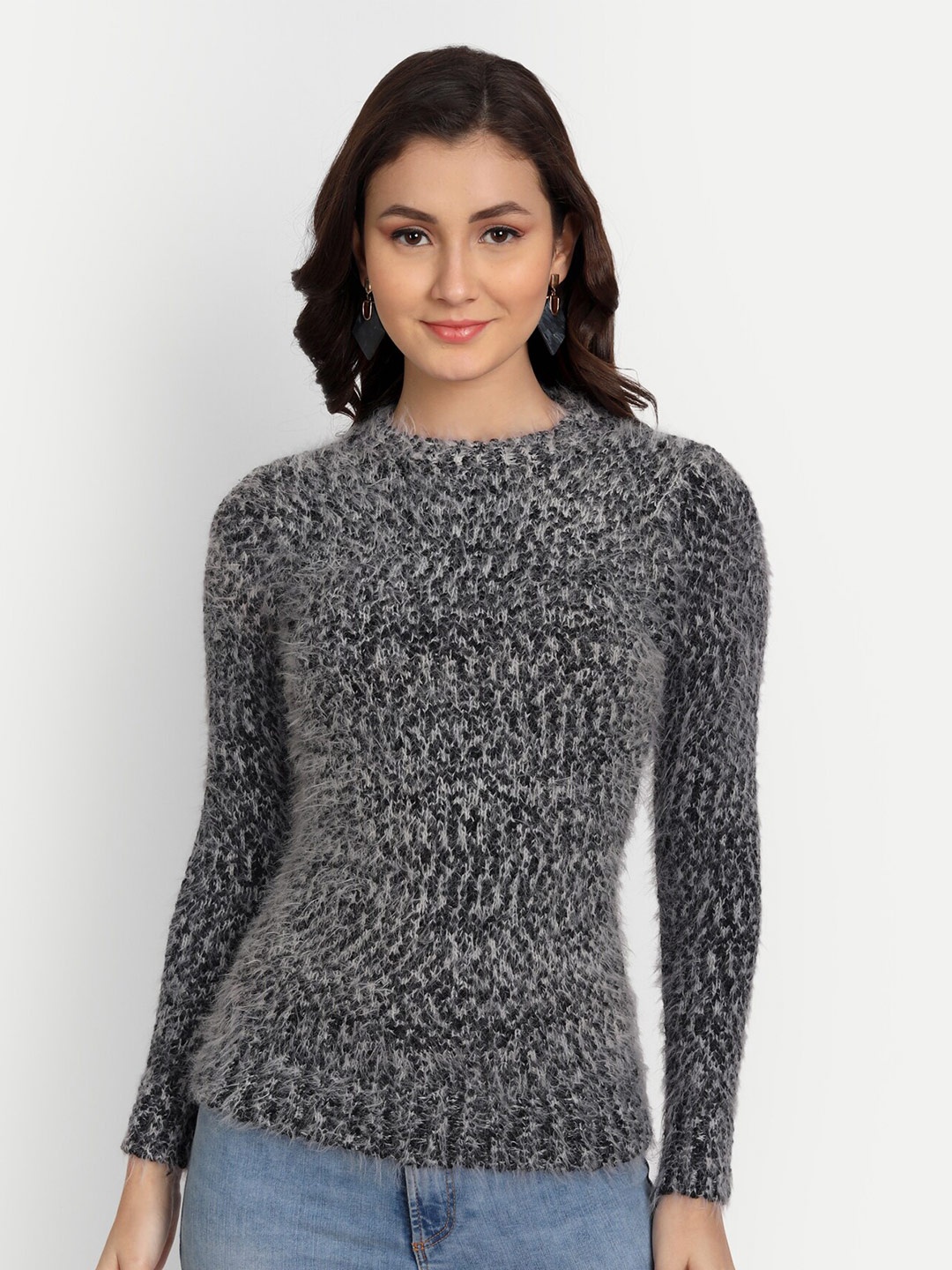 

Fibre World Women Grey Pullover