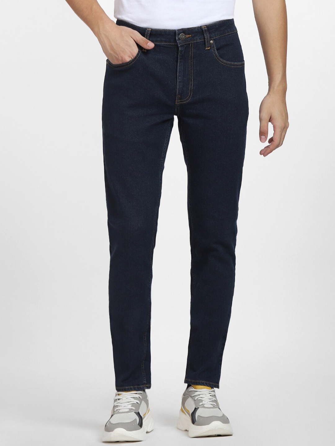 

Jack & Jones Men Skinny Fit Low-Rise Cotton Jeans, Blue