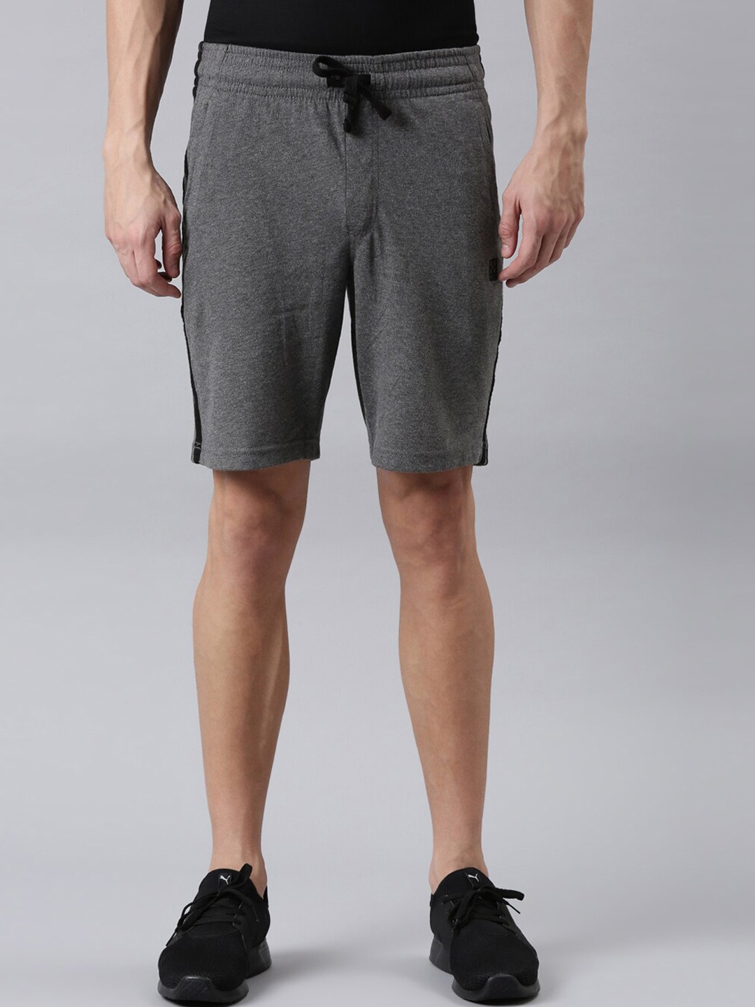 

FASO Men Charcoal Organic Cotton Sports Shorts