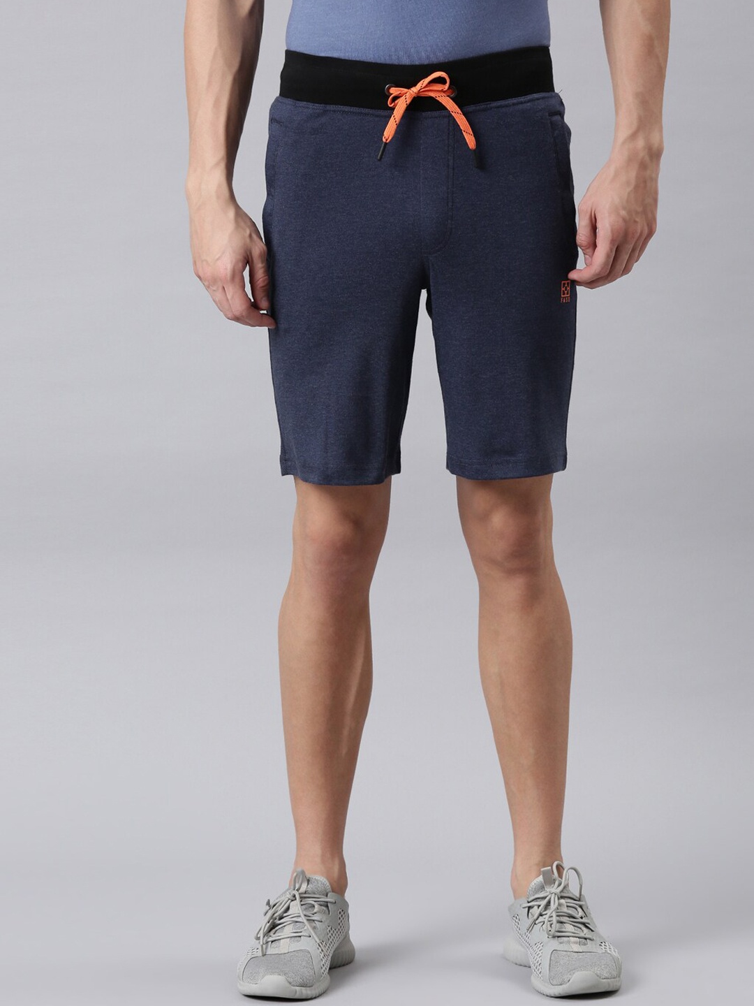 

FASO Men Blue Organic Cotton Sports Shorts