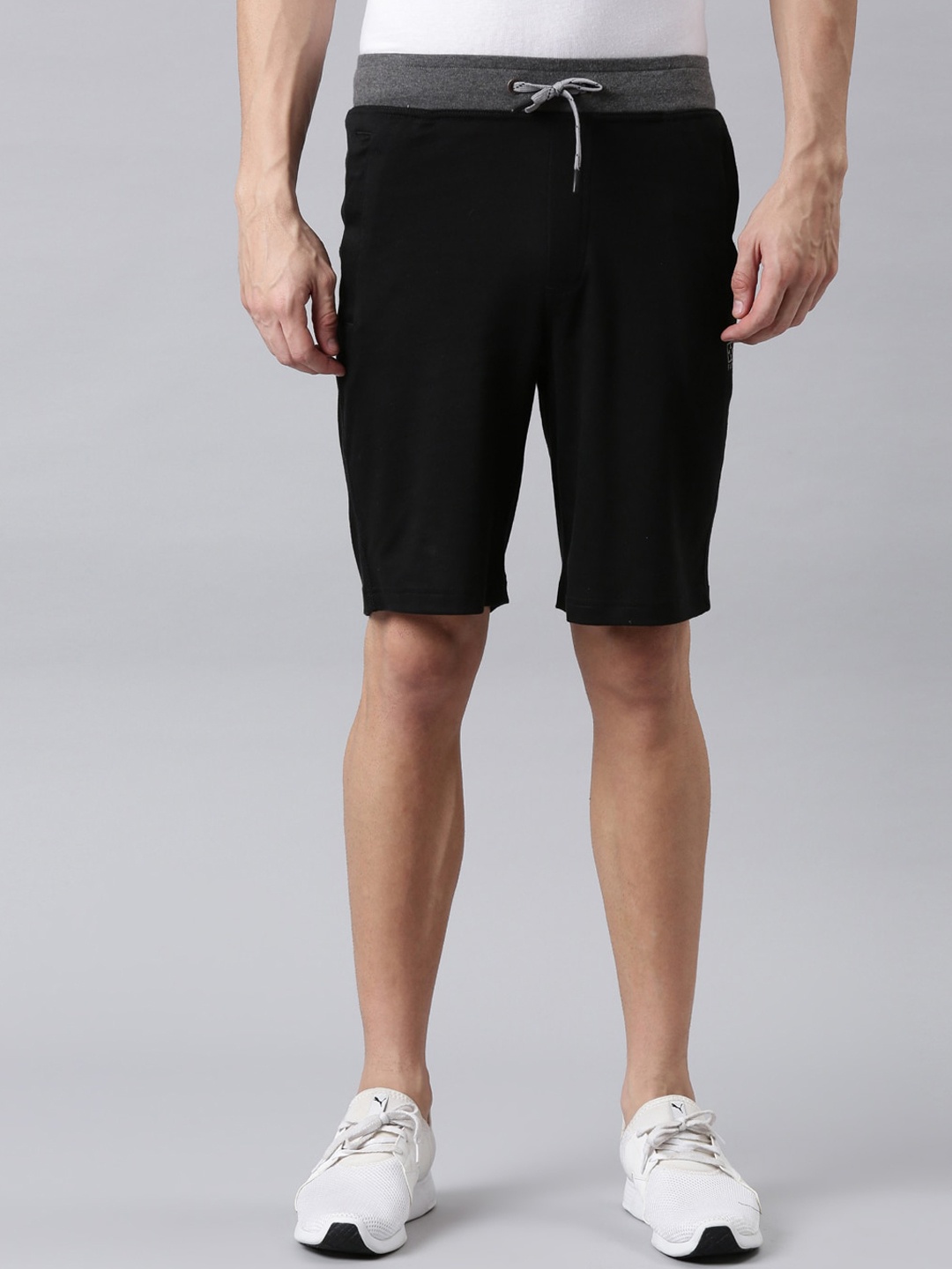

FASO Men Black Organic Cotton Sports Shorts