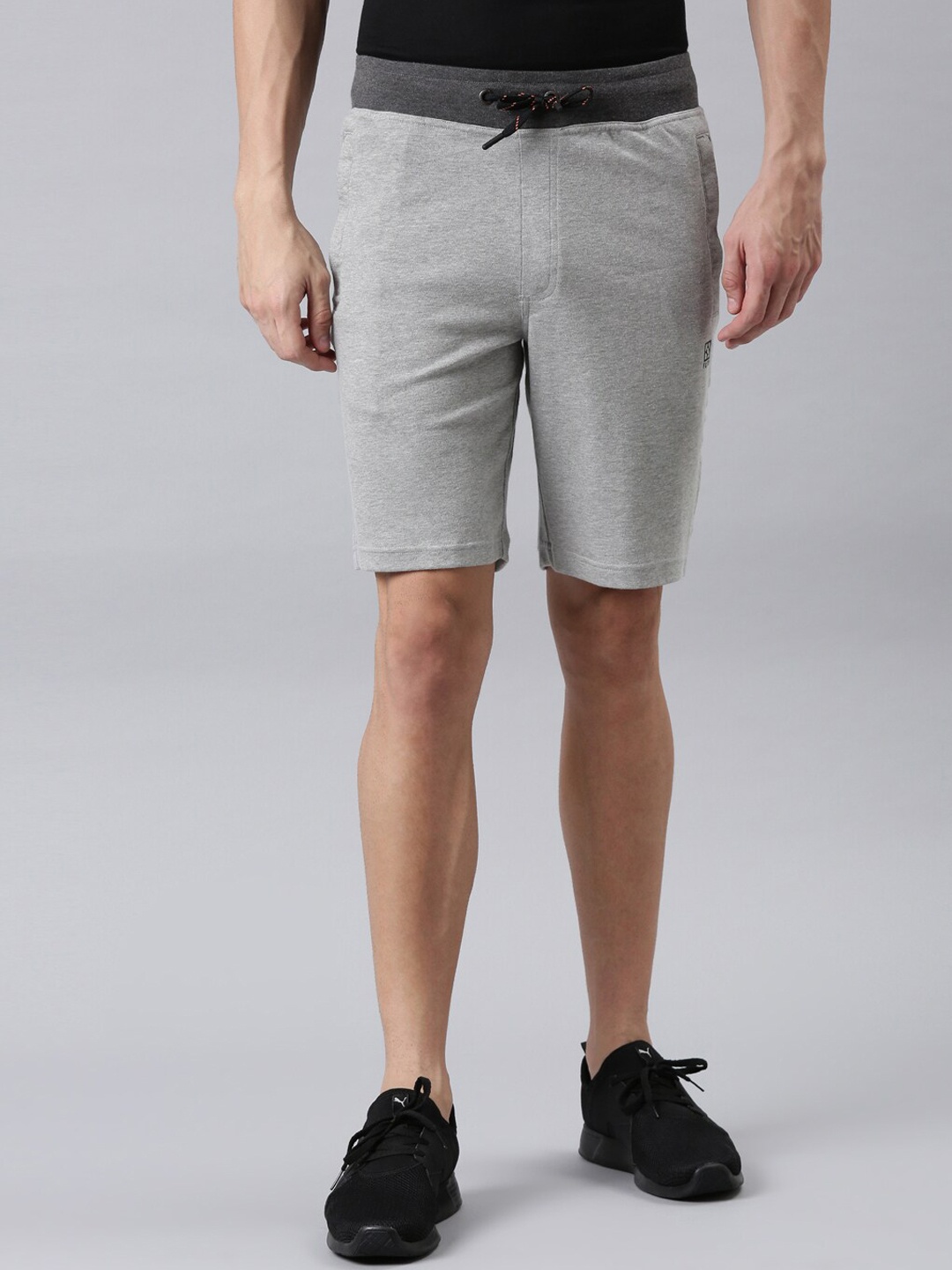 

FASO Men Grey Melange Organic Cotton Sports Shorts