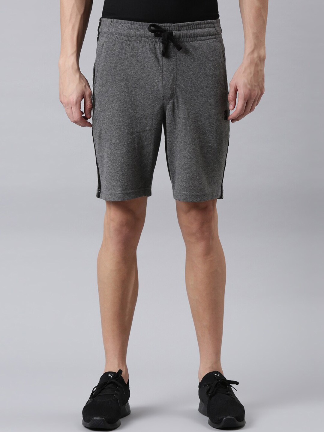 

FASO Men Charcoal Organic Cotton Sports Shorts