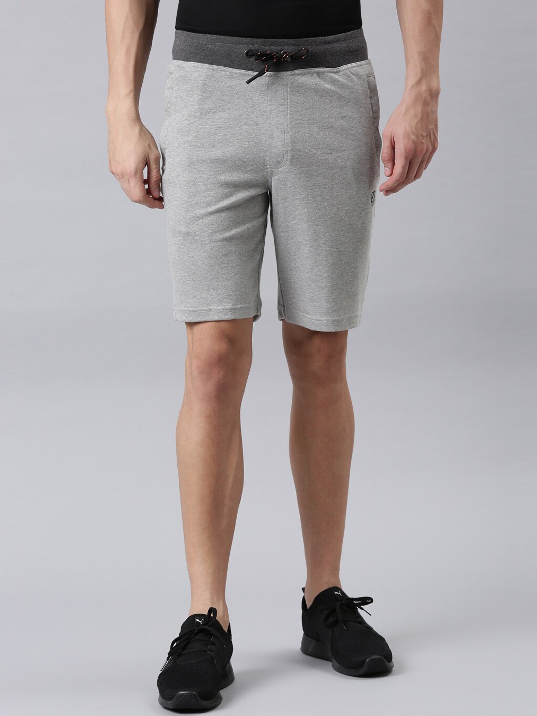

FASO Men Grey Melange Organic Cotton Sports Shorts
