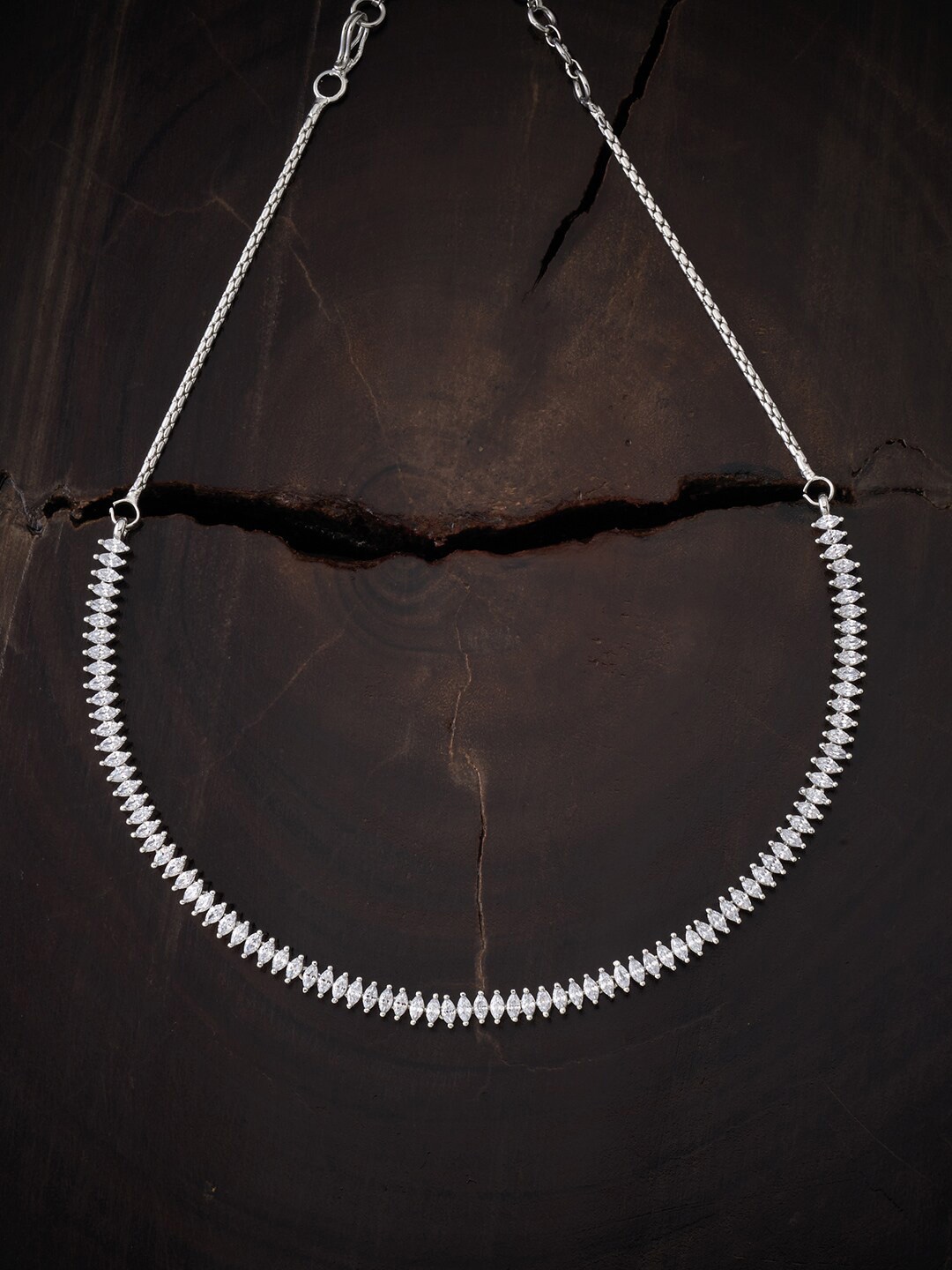

Kushal's Fashion Jewellery Women White & White Copper Rhodium-Plated Chain