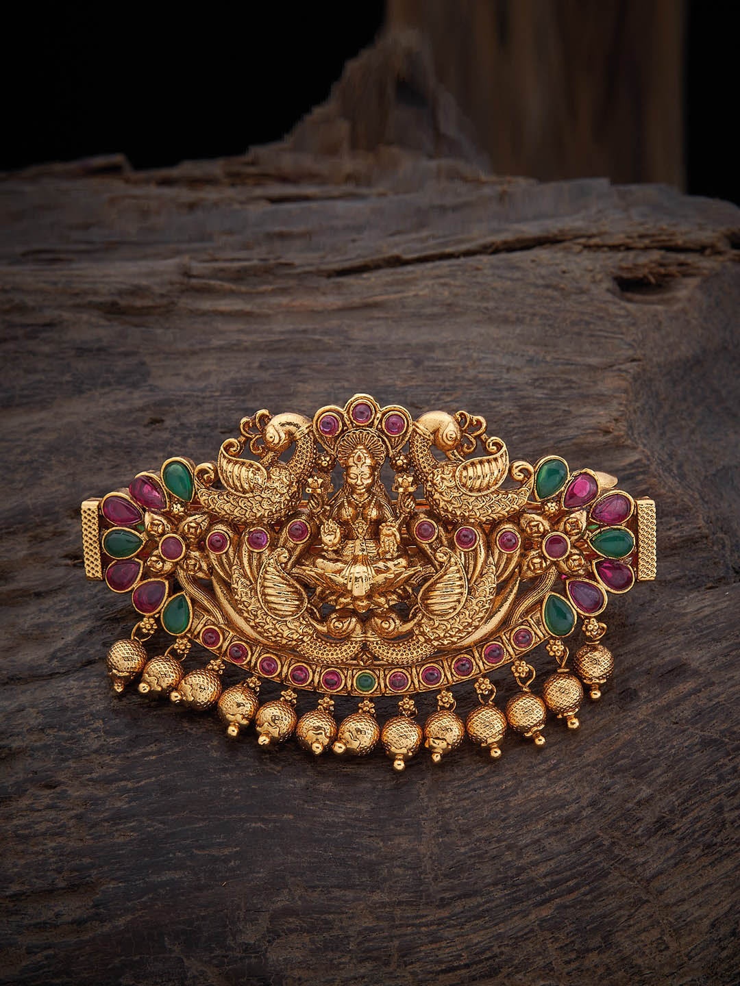 

Kushal's Fashion Jewellery Women Red & Green Embellished French Barrette