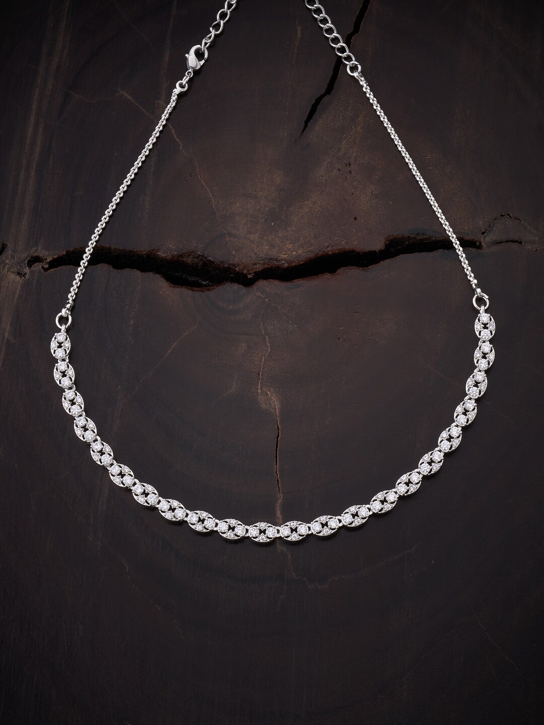 

Kushal's Fashion Jewellery Silver-Toned & White Copper Rhodium-Plated Chain