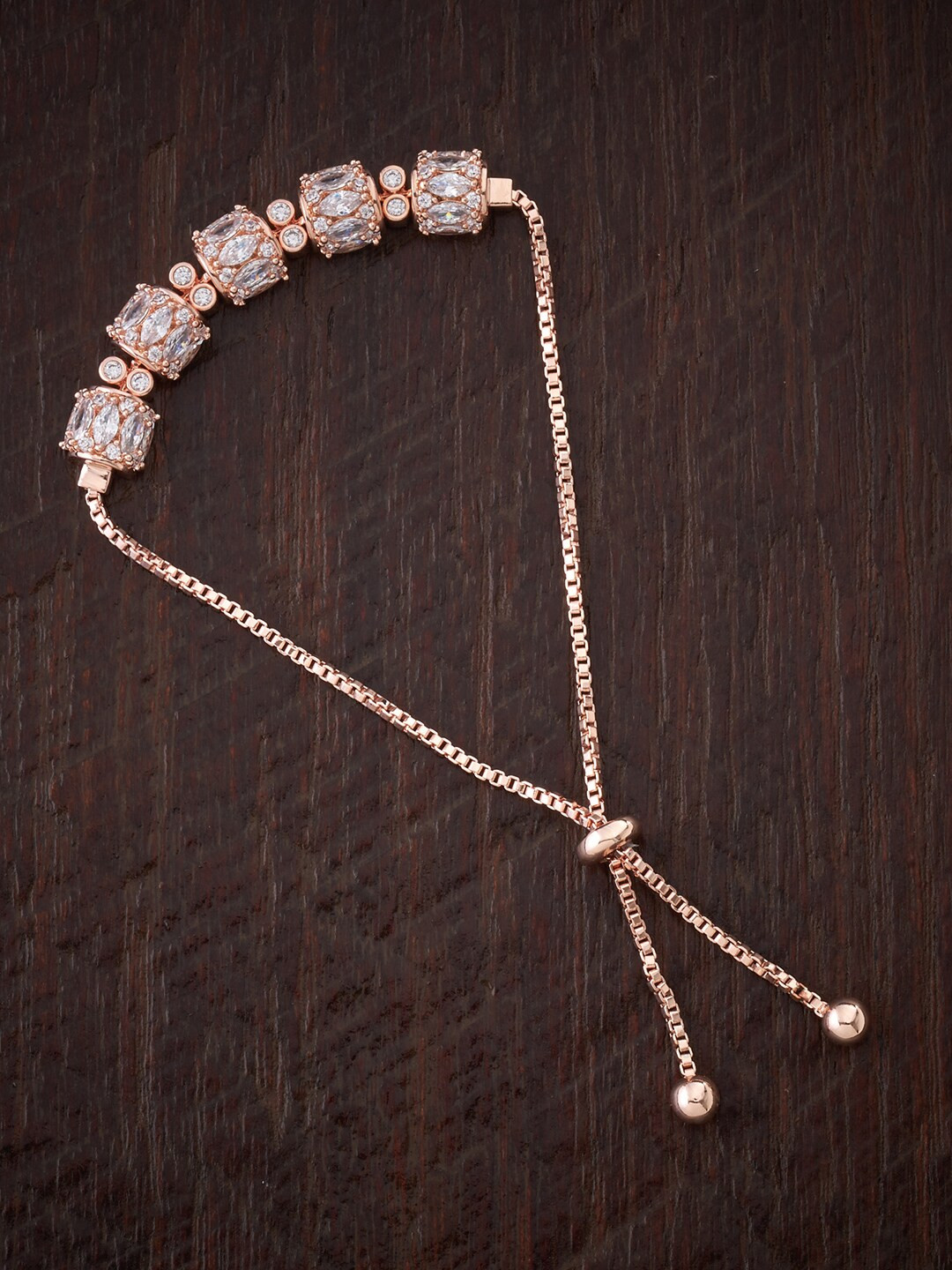 

Kushal's Fashion Jewellery Women Rose Gold & White Rose Gold-Plated Wraparound Bracelet
