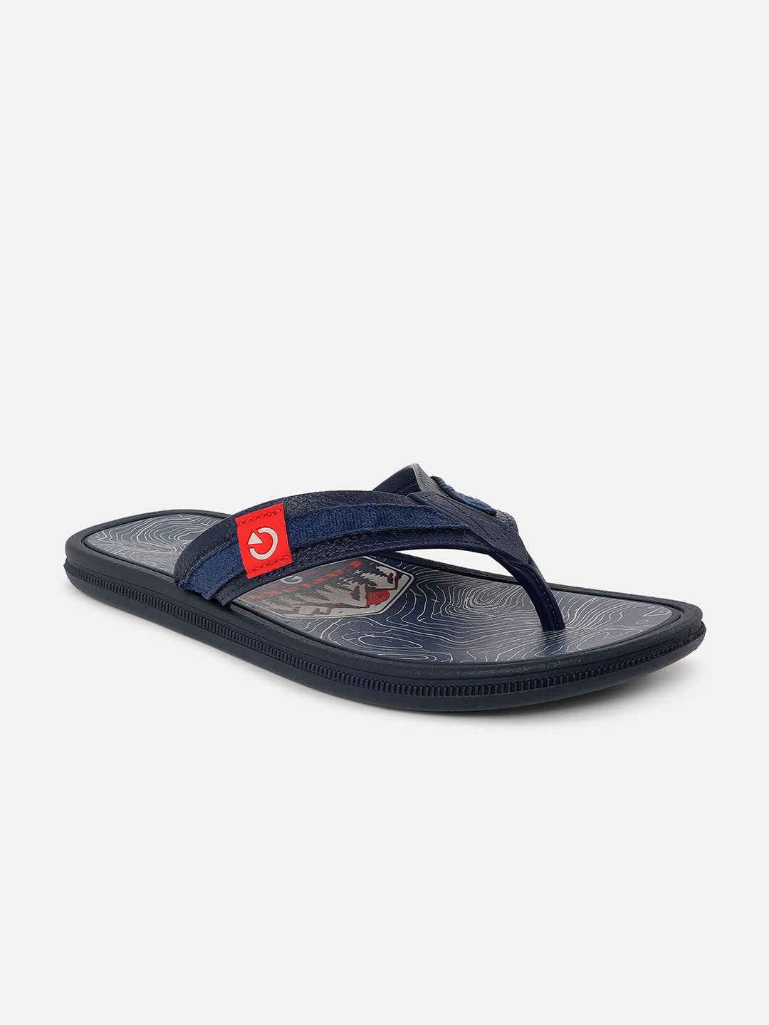 

CARTAGO Men Blue & Black Printed Thong Flip-Flops