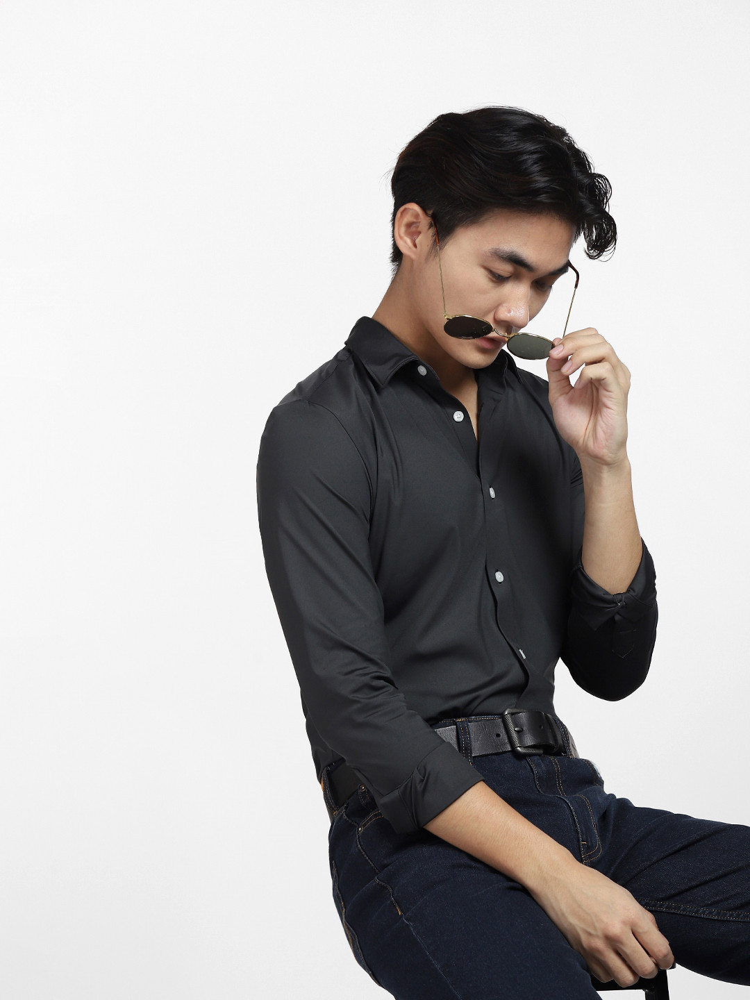 

Jack & Jones Men Black Slim Fit Casual Shirt