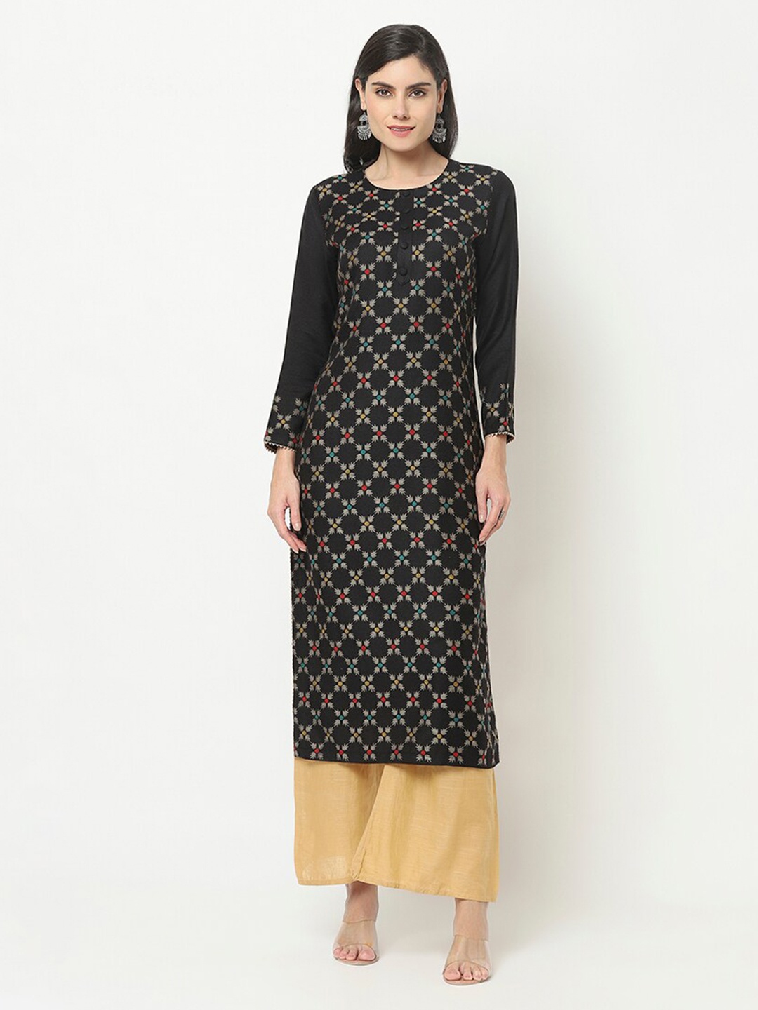 

KALINI Women Black Woolen Kurta