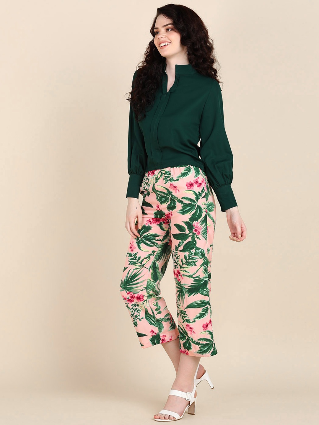 

Sangria Women Green & Pink Printed Co-Ords