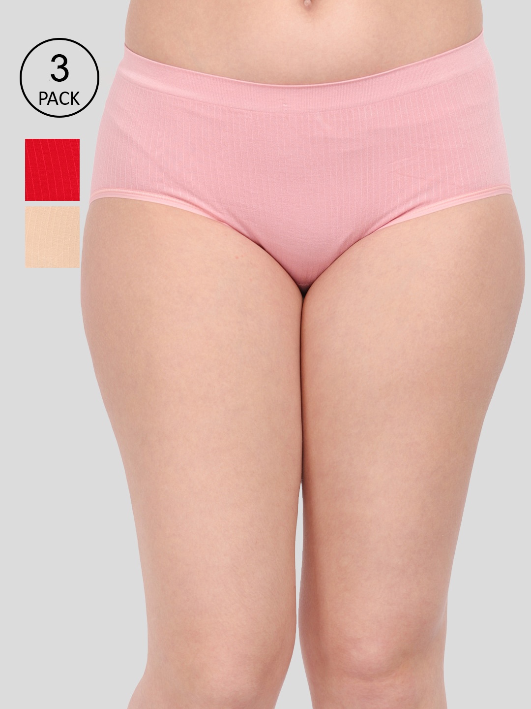 

Amour Secret Women Pack Of 3 Solid Hipster Briefs, Pink