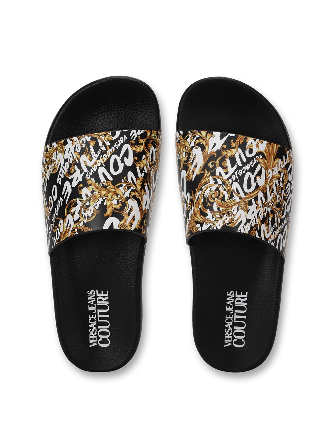 

Versace Jeans Couture Women Black & White Printed Sliders