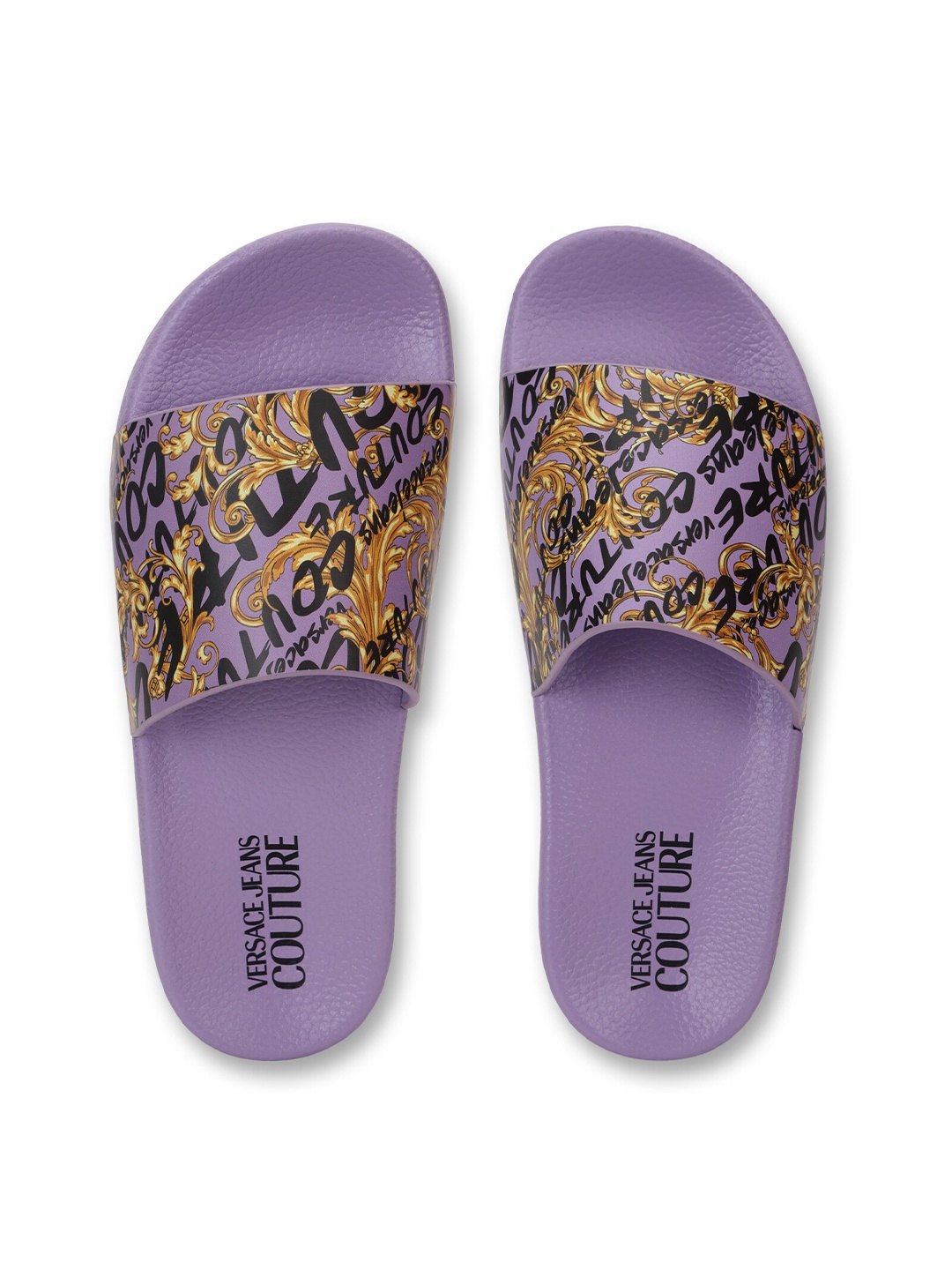 

Versace Jeans Couture Women Purple & Black Printed Sliders