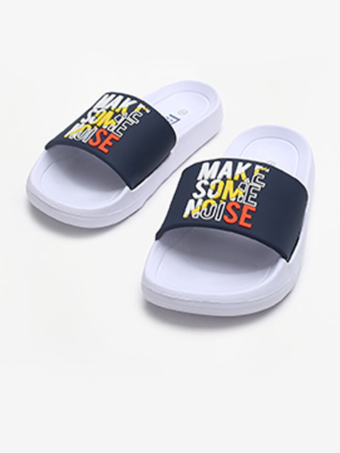 

Fame Forever by Lifestyle Boys Navy Blue & White Printed Sliders