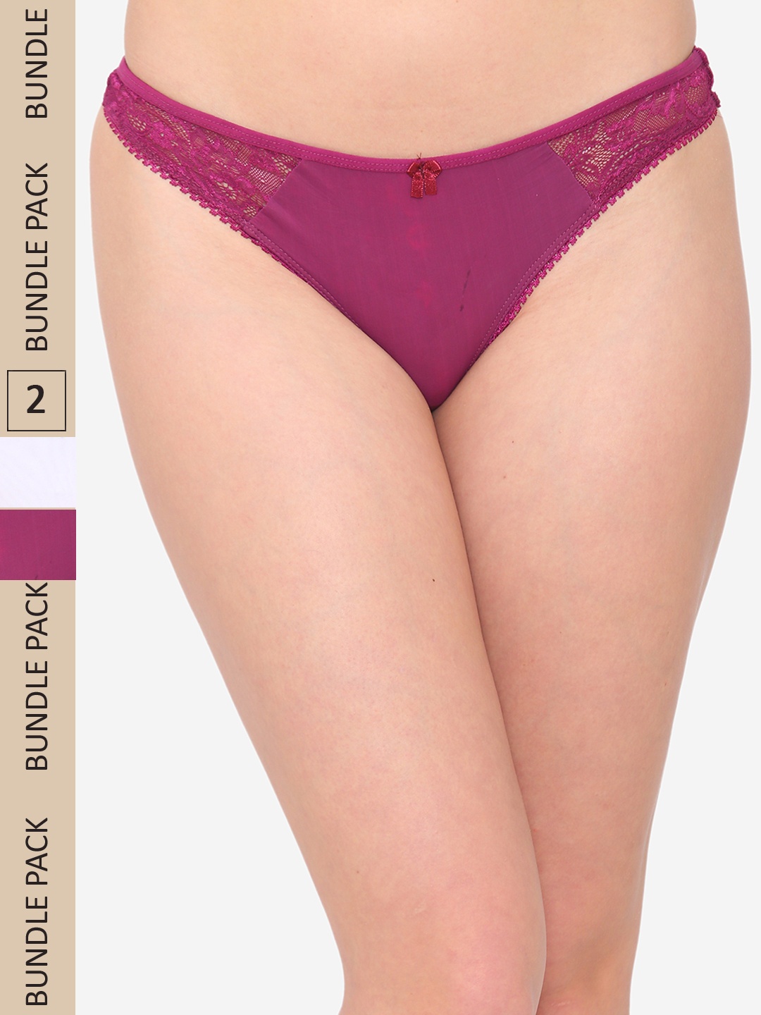 

N-Gal Women Set Of 2 Bikini Brief Panty, Purple