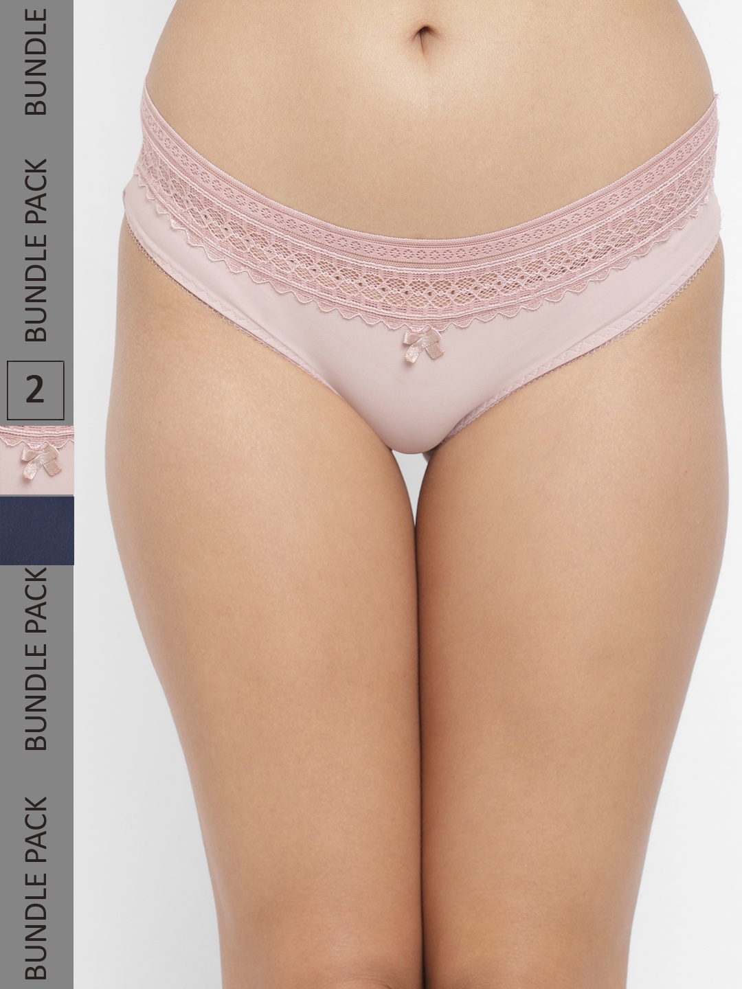 

N-Gal Women Pack Of 2 Lace Hipster Briefs, Beige