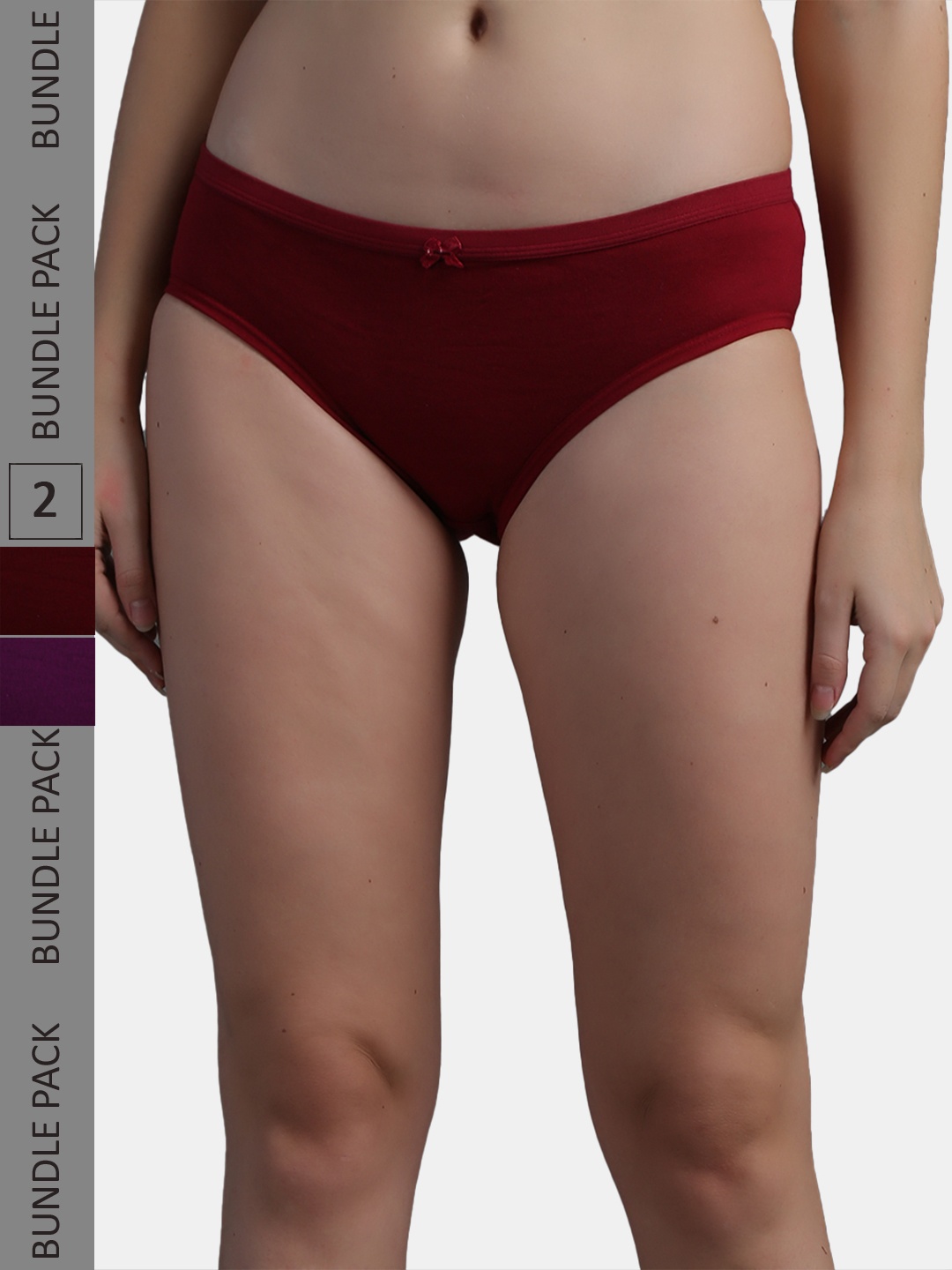 

N-Gal Women Pack Of 2 Solid Hipster Briefs, Purple