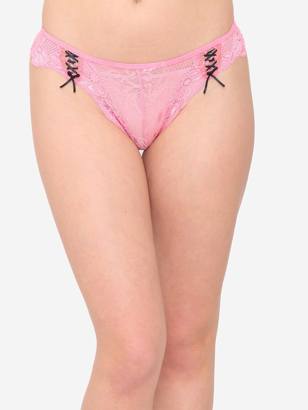 

N-Gal Women Pack Of 2 Self Design Bikini Briefs, Pink