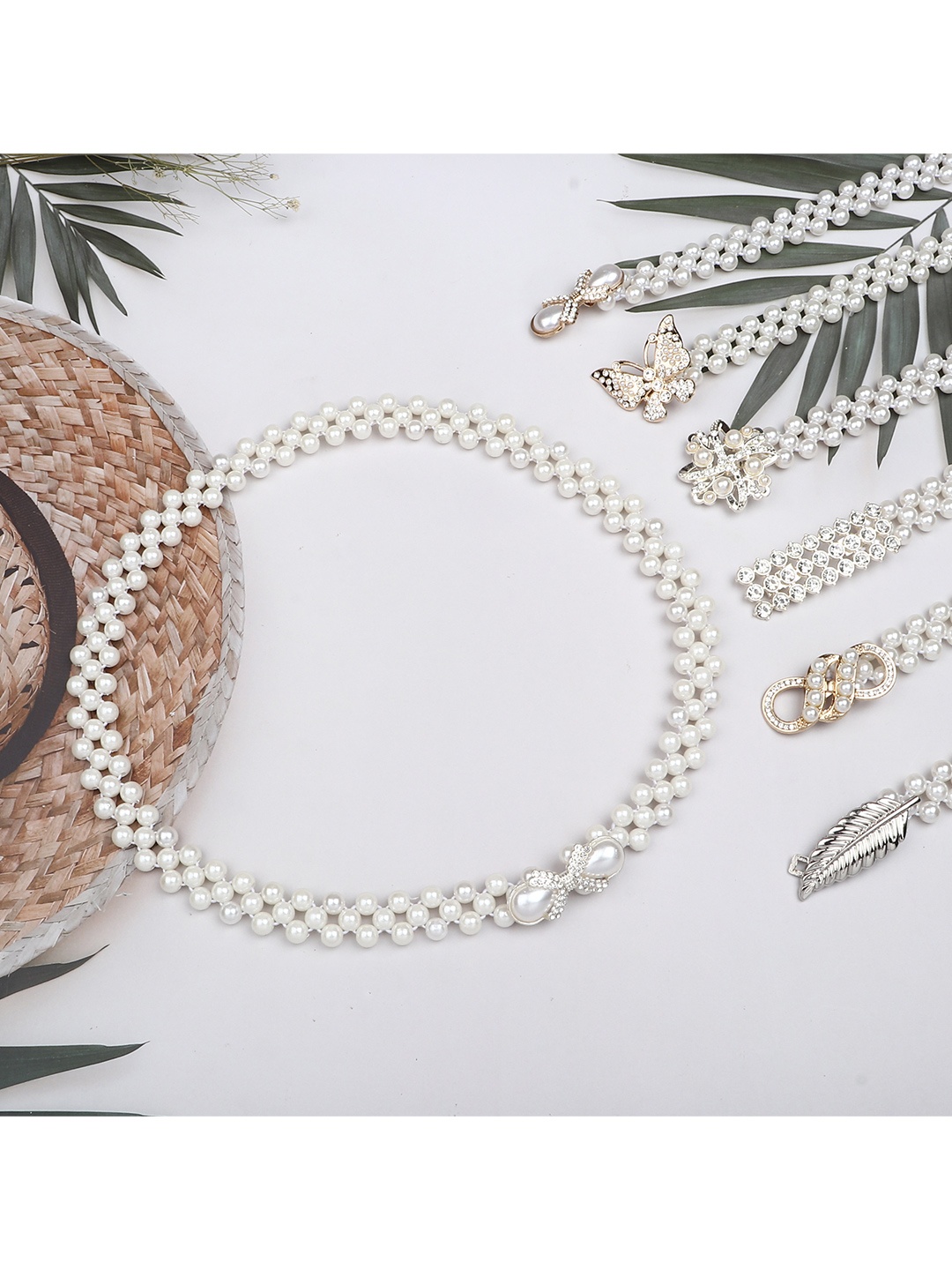 

ZORO Women Silver-Toned Pearl Stretchable Embellished Belt