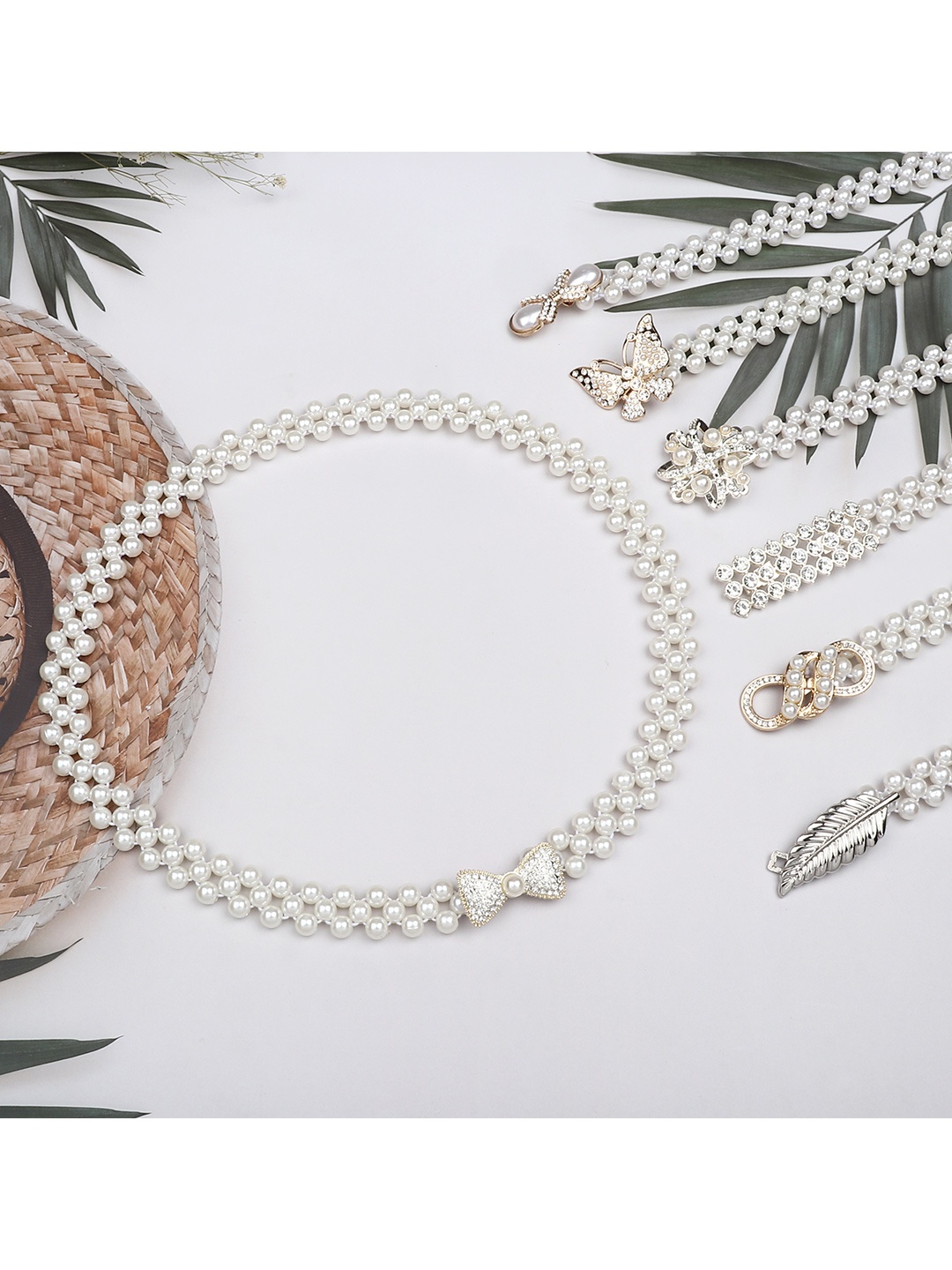

ZORO Women Silver-Toned Pearl Stretchable Embellished Belt