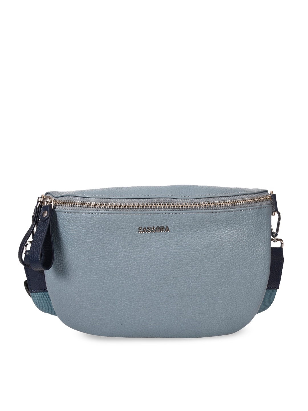 

Sassora Women Blue Solid Leather Waist Pouch