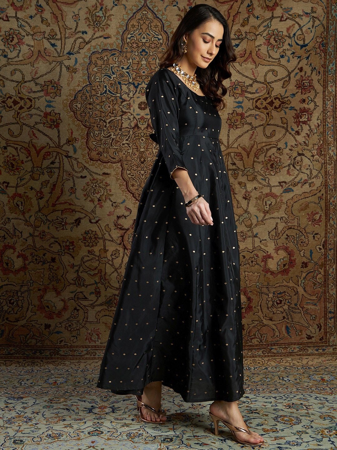 

Shae by SASSAFRAS Women Black Maxi Ethnic Dress