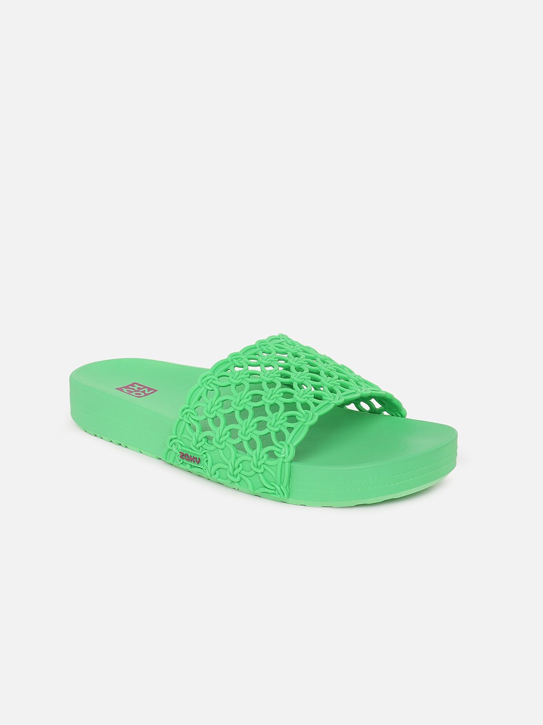 

Zaxy Women Regular Open Toe Flats, Green
