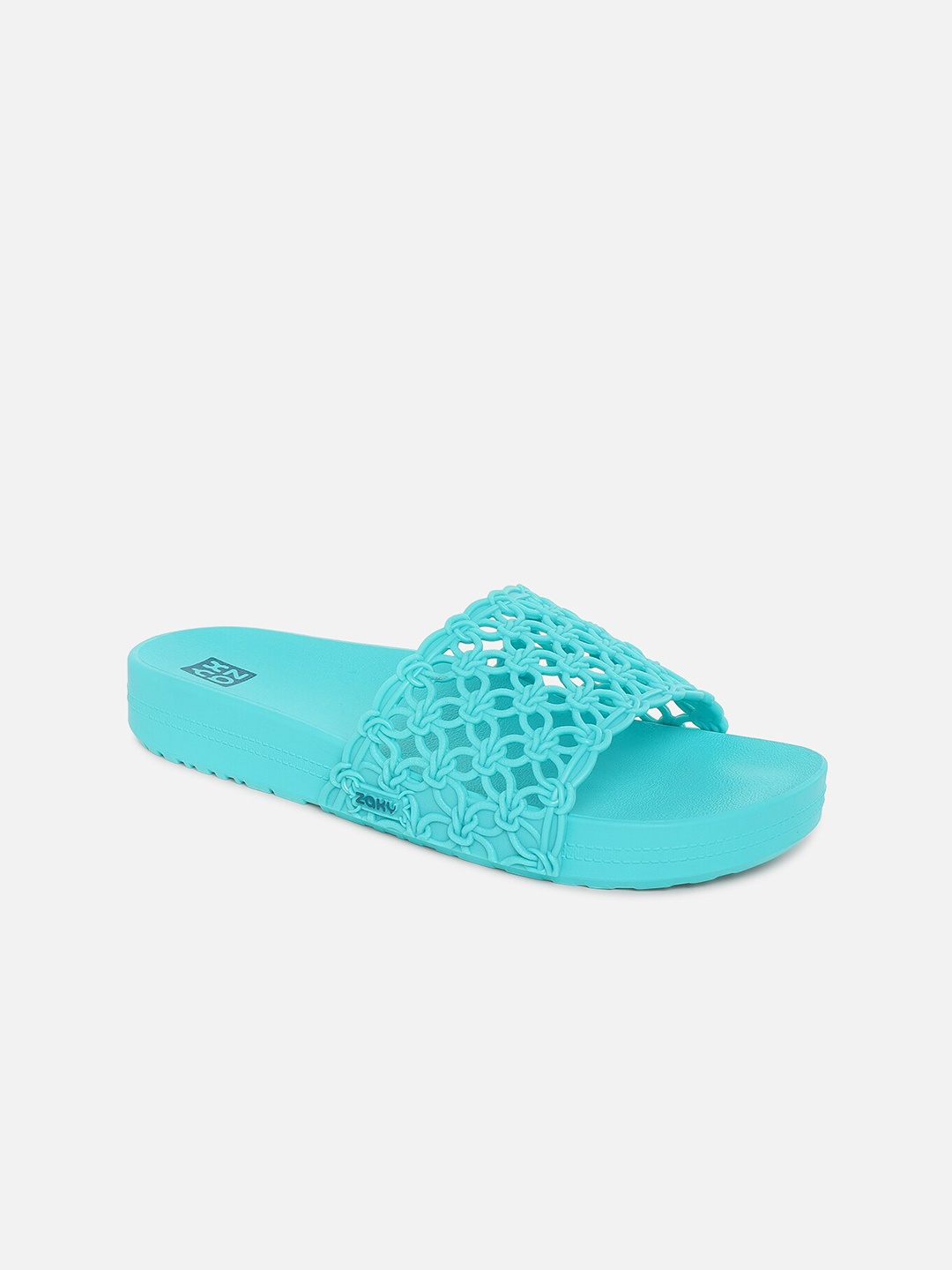 

Zaxy Women Open Toe Flats, Turquoise blue