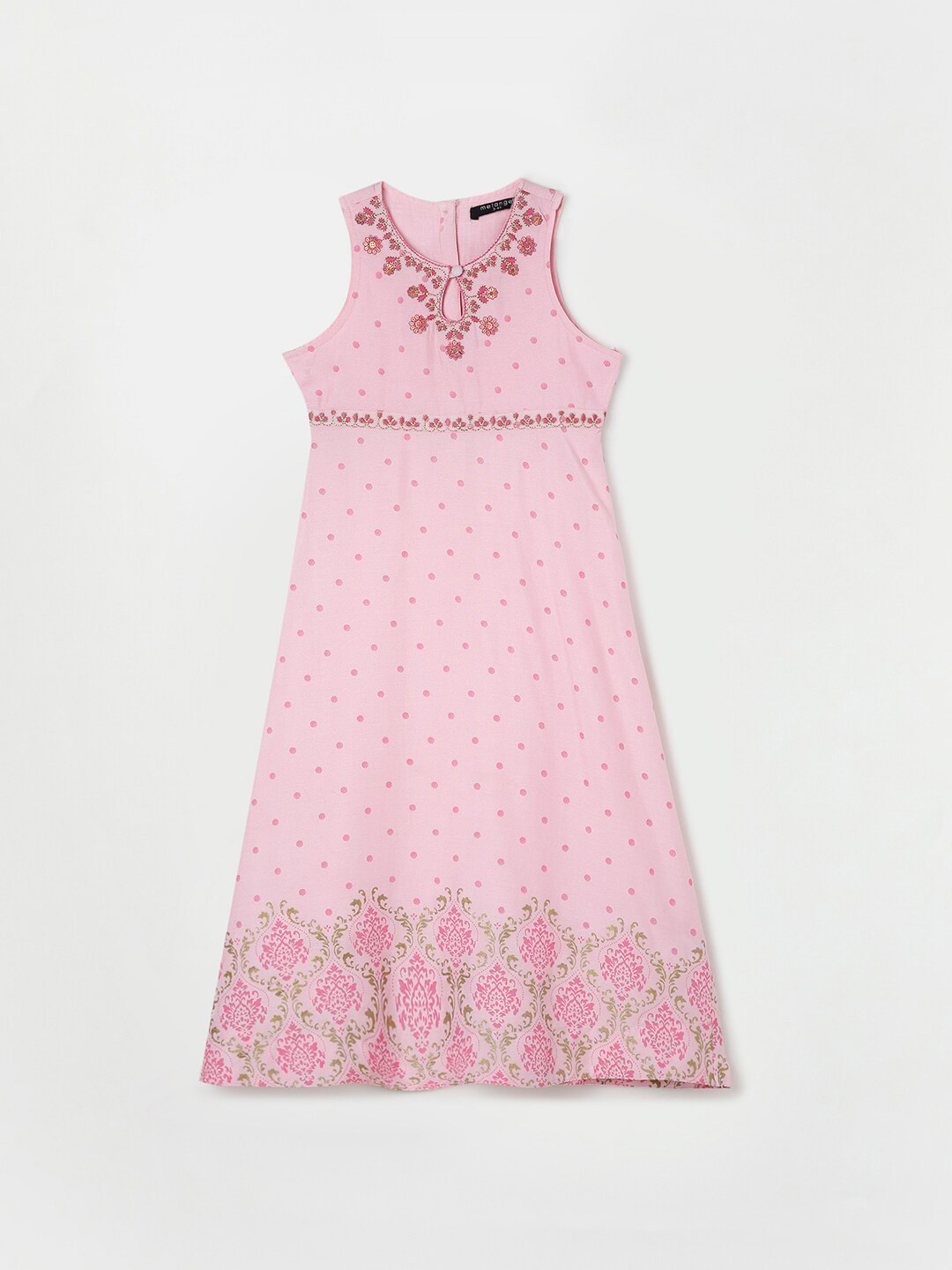 

Melange by Lifestyle Pink Floral Keyhole Neck A-Line Dress