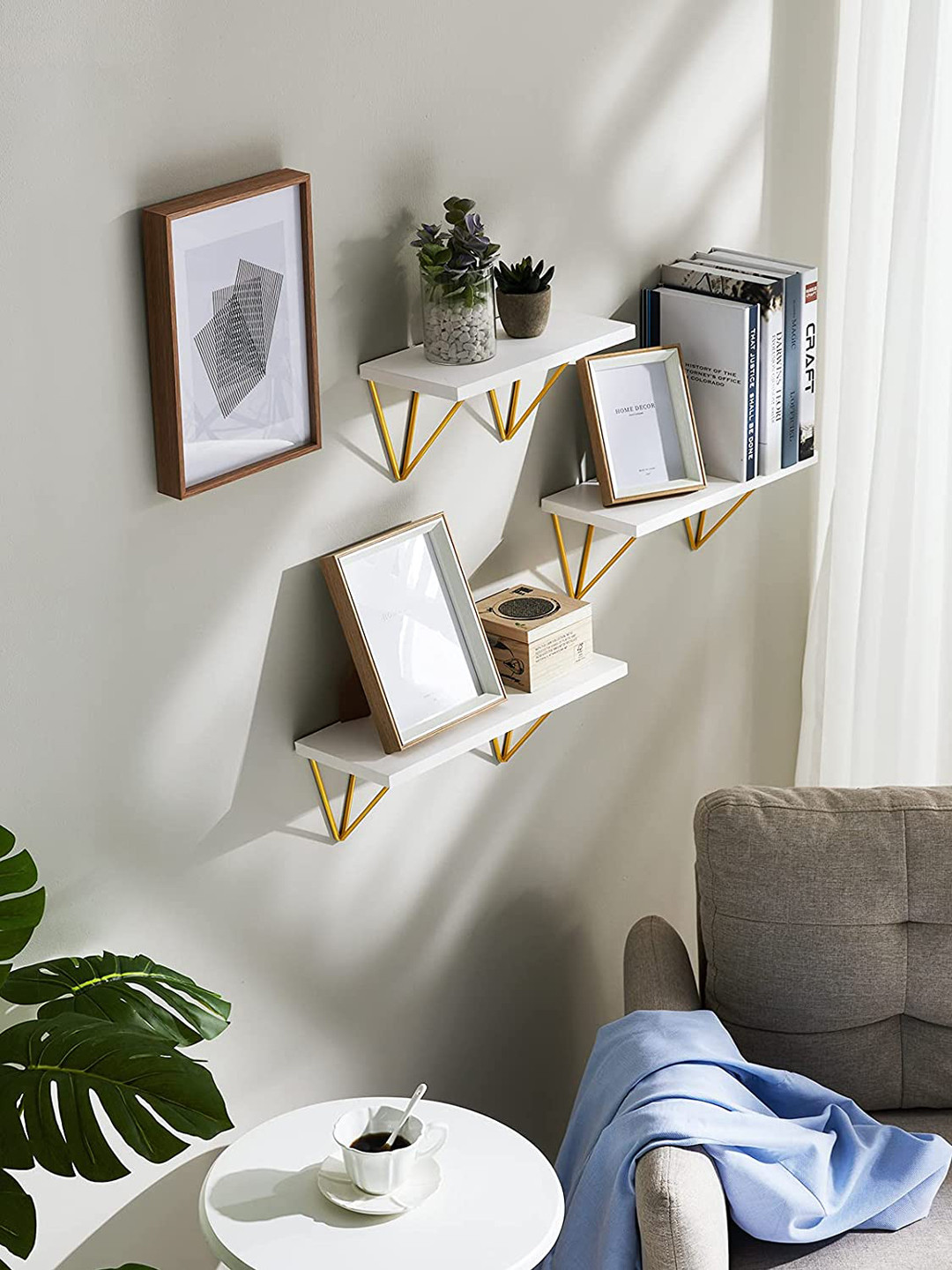 

Home Sparkle White Wood Wall Shelf