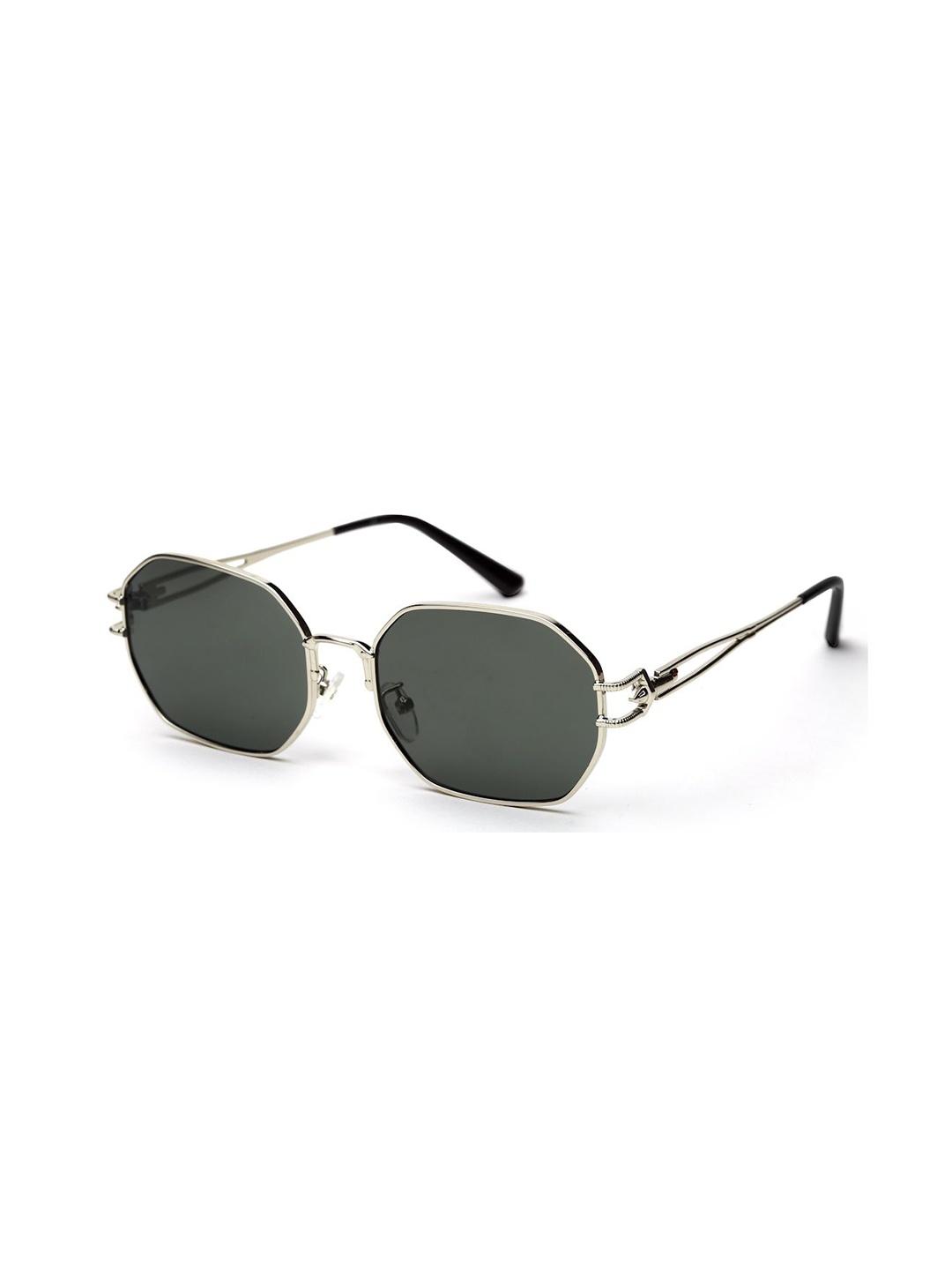 

YourSpex Green Lens & Steel-Toned Rectangle Sunglasses with UV Protected Lens