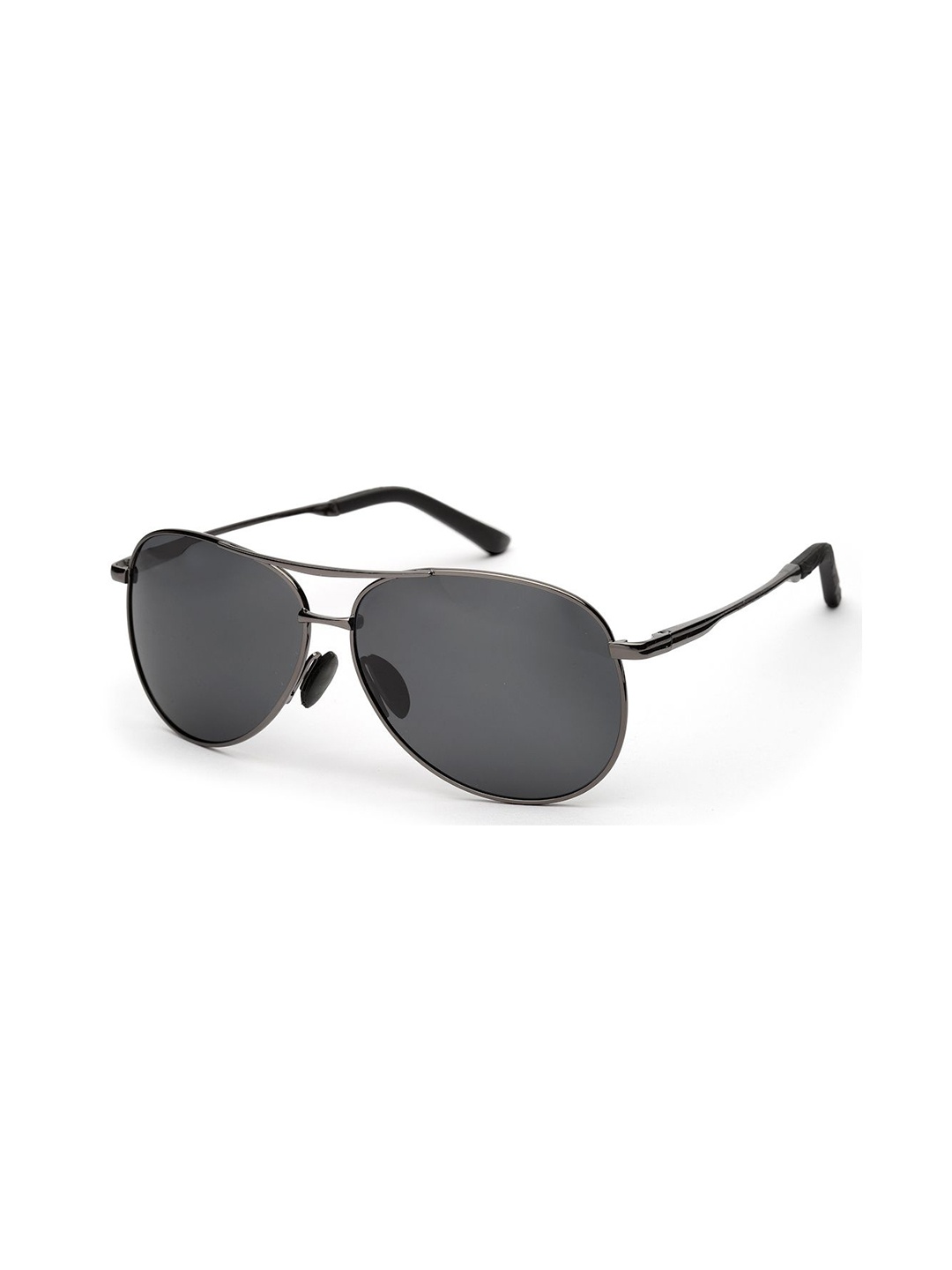 YourSpex Black Lens & Steel-Toned Aviator Sunglasses with UV Protected Lens