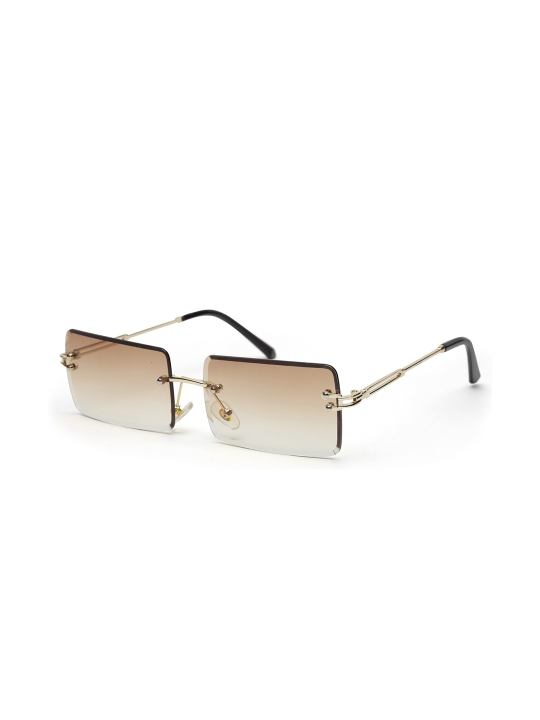 

YourSpex Brown Lens & Gold-Toned Rectangle Sunglasses with UV Protected Lens