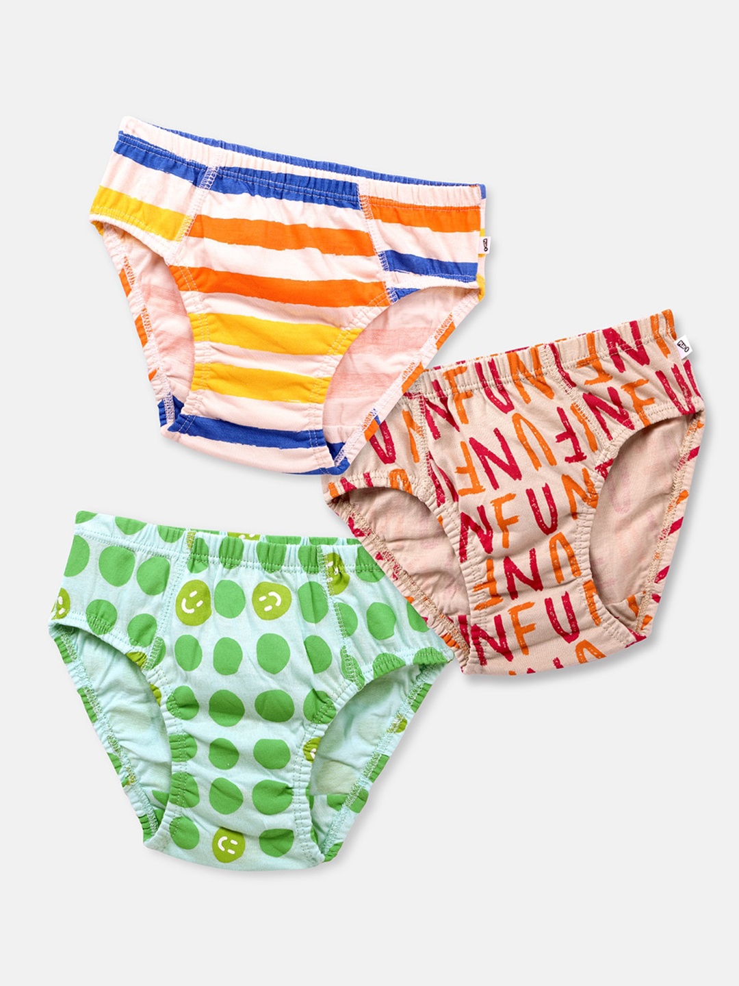 

You Got Plan B Girl Green & Pink Pack Of 3 Printed Pure Cotton Hipster Briefs