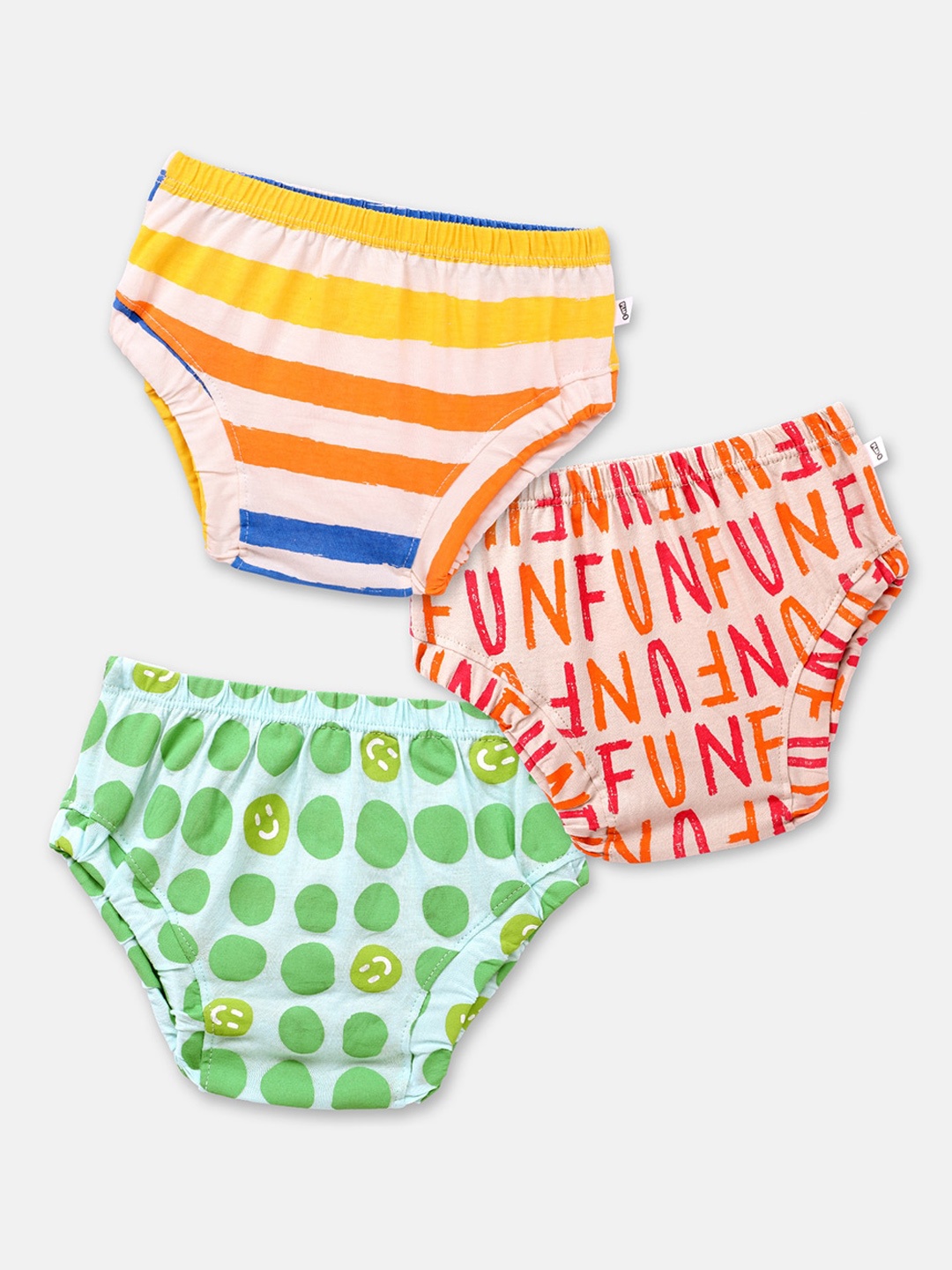

You Got Plan B Unisex Kids Pack Of 3 Printed Cotton Basic Briefs, Blue