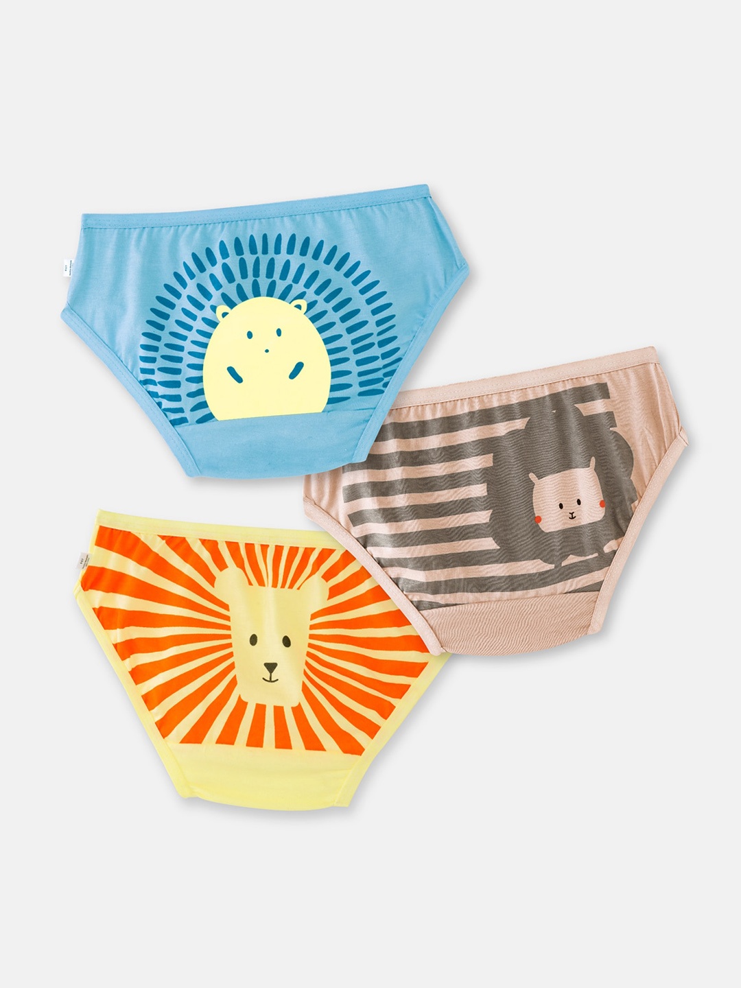 

You Got Plan B Girls Pack Of 3 Printed Basic Cotton Seamless Briefs, Blue