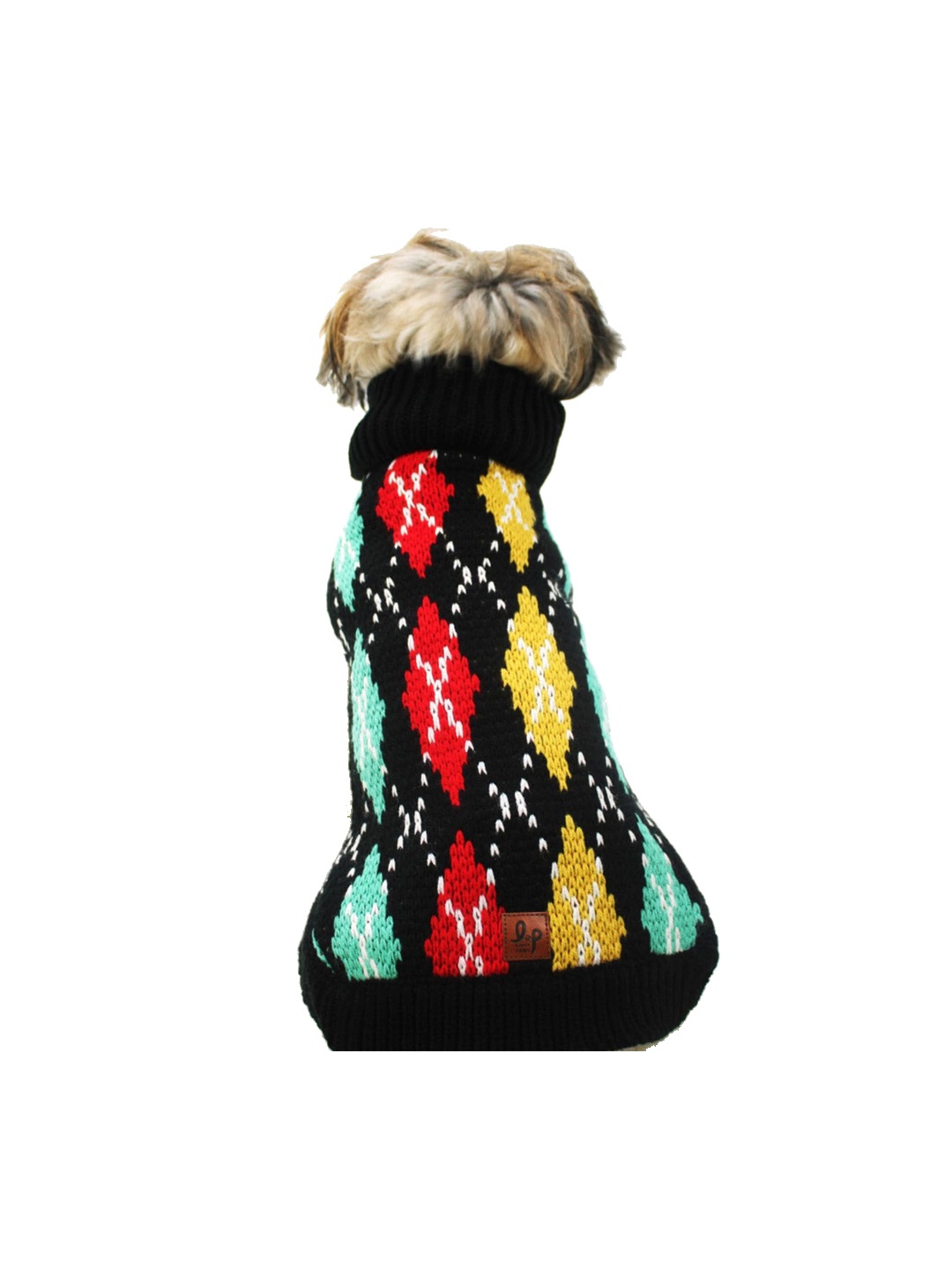 

LANA PAWS Black Self Design Wool Dog Sweater