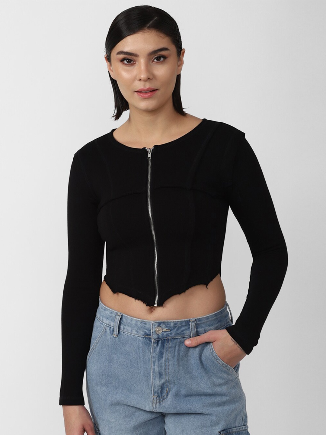 

FOREVER 21 Crop Corset Top, Black