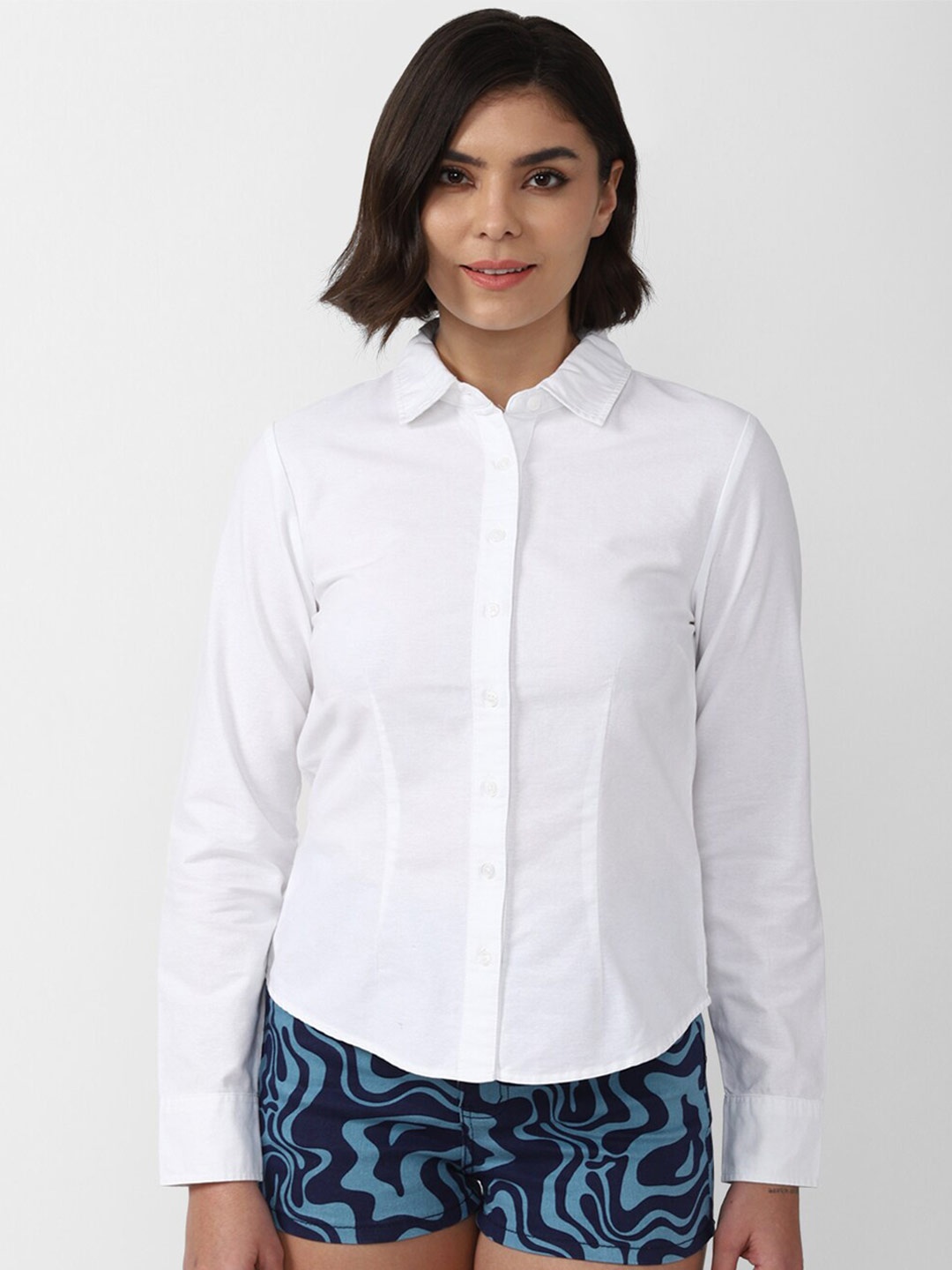 FOREVER 21 Women White Casual Shirt