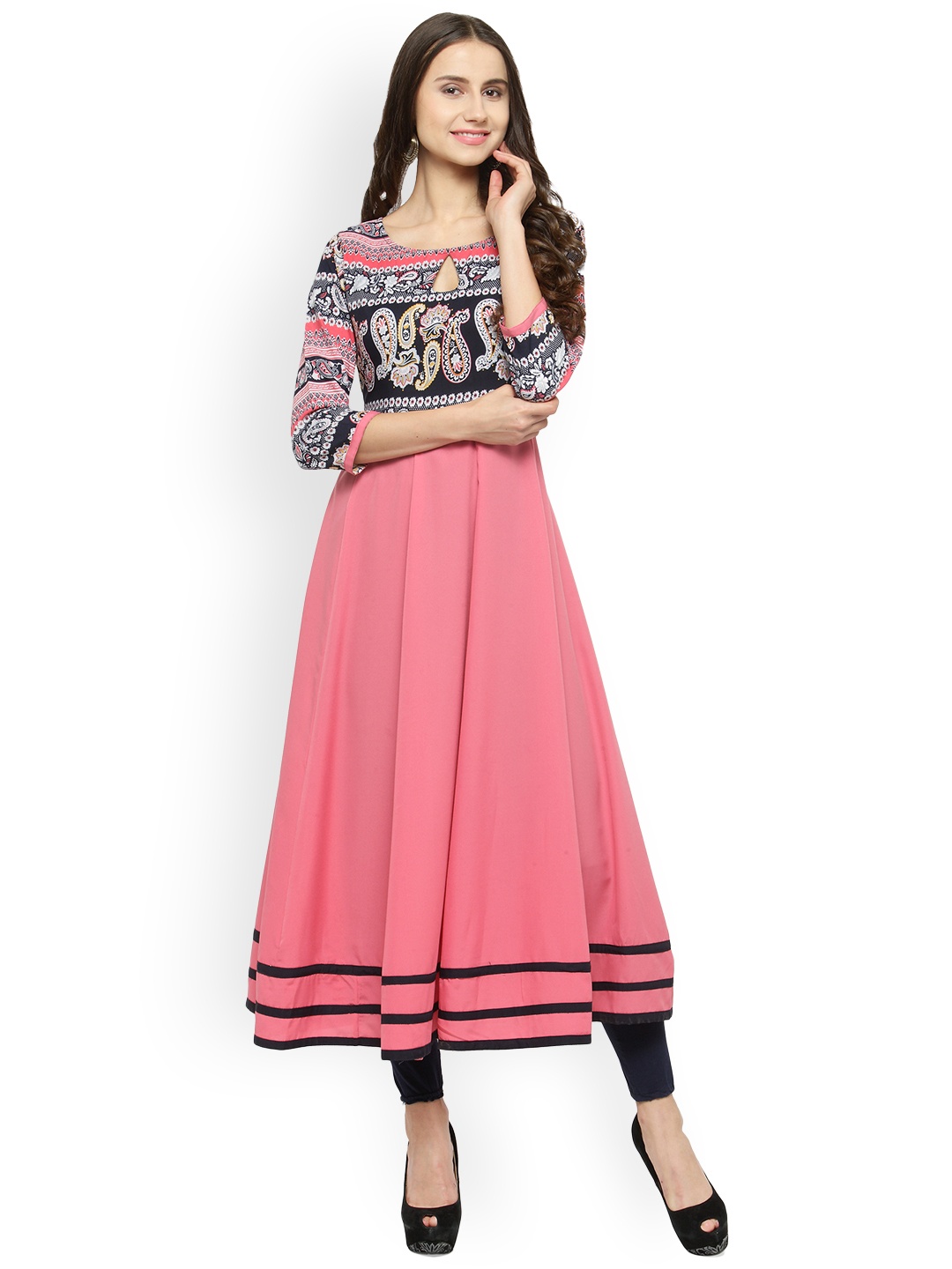 

Azira Women Pink Printed Anarkali Kurta