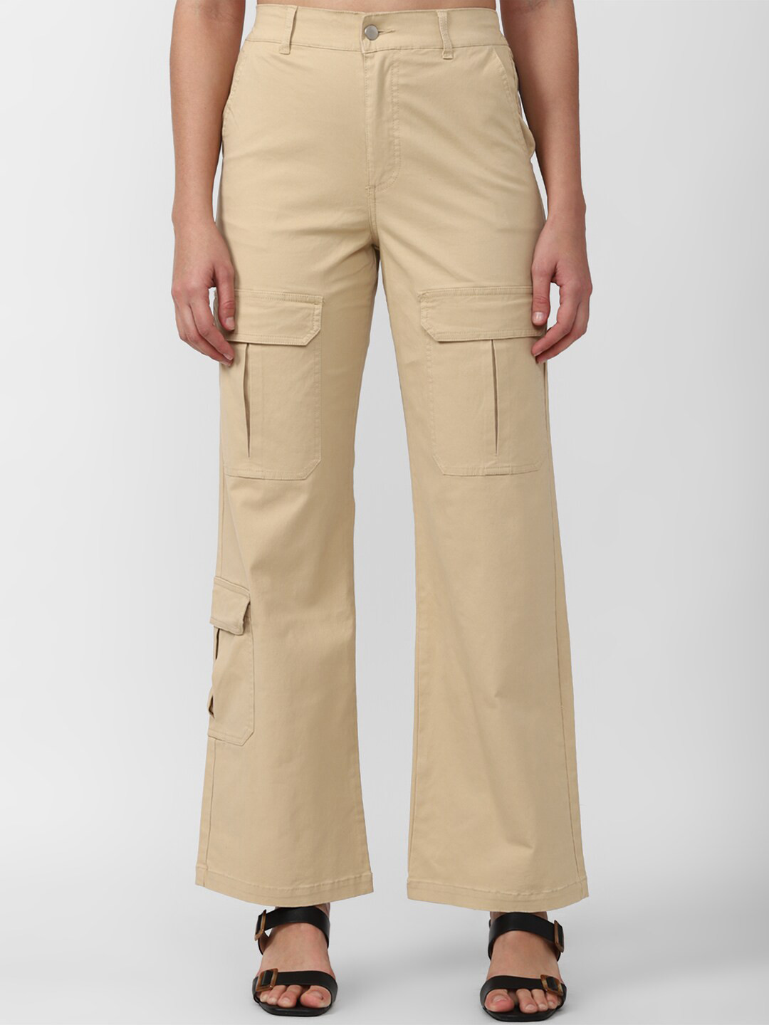 

FOREVER 21 Women Beige Regular Fit Jeans
